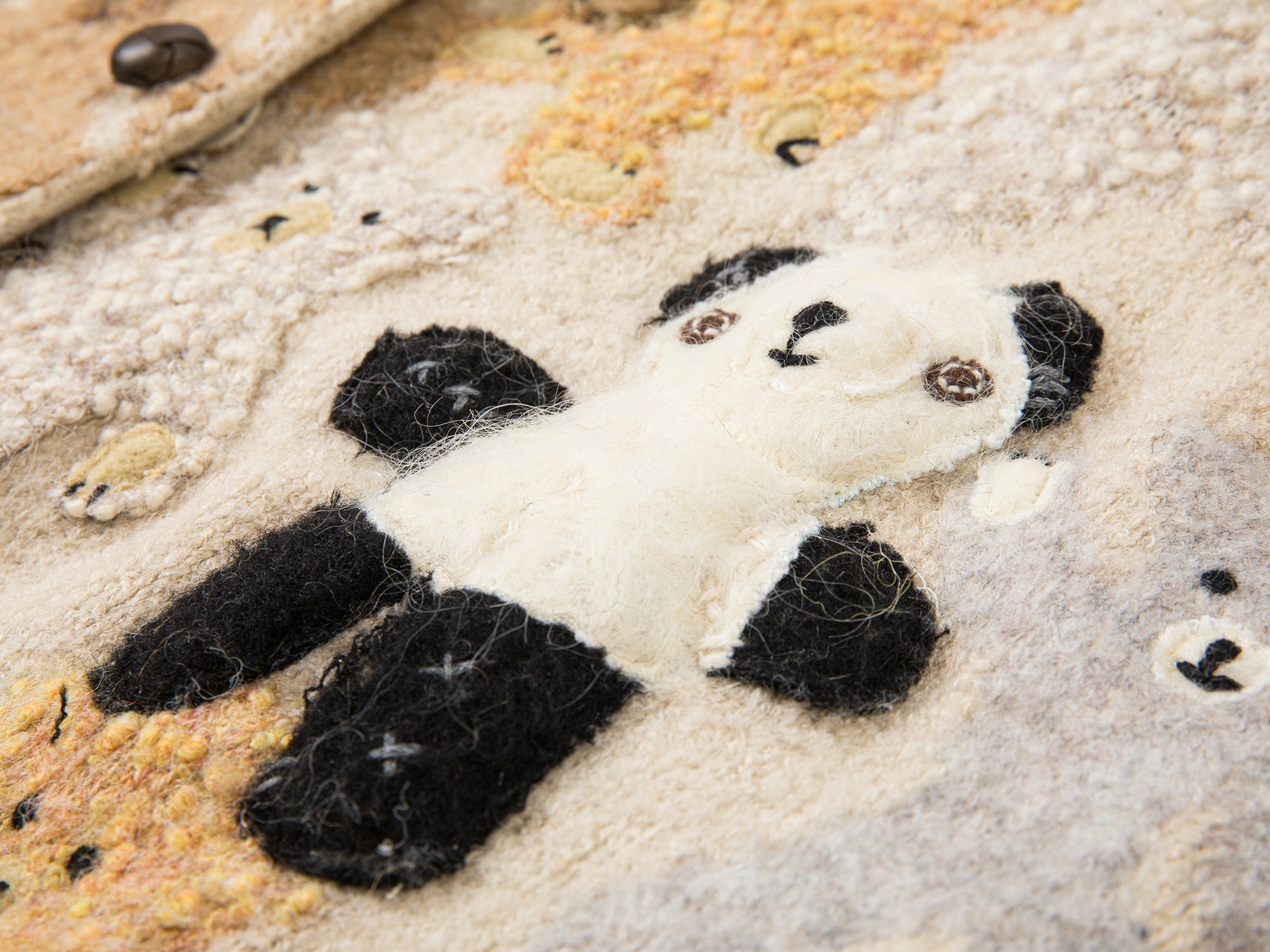 Furry bear and panda cardigan