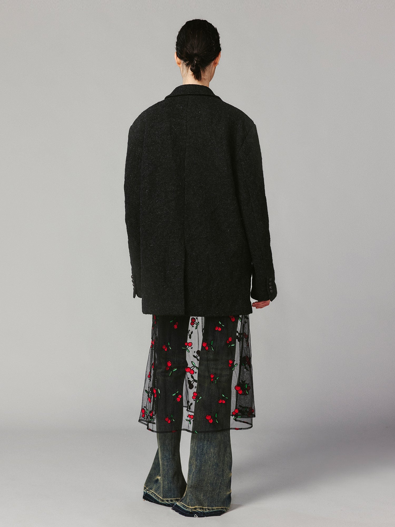 Vintage crinkled wool blazer