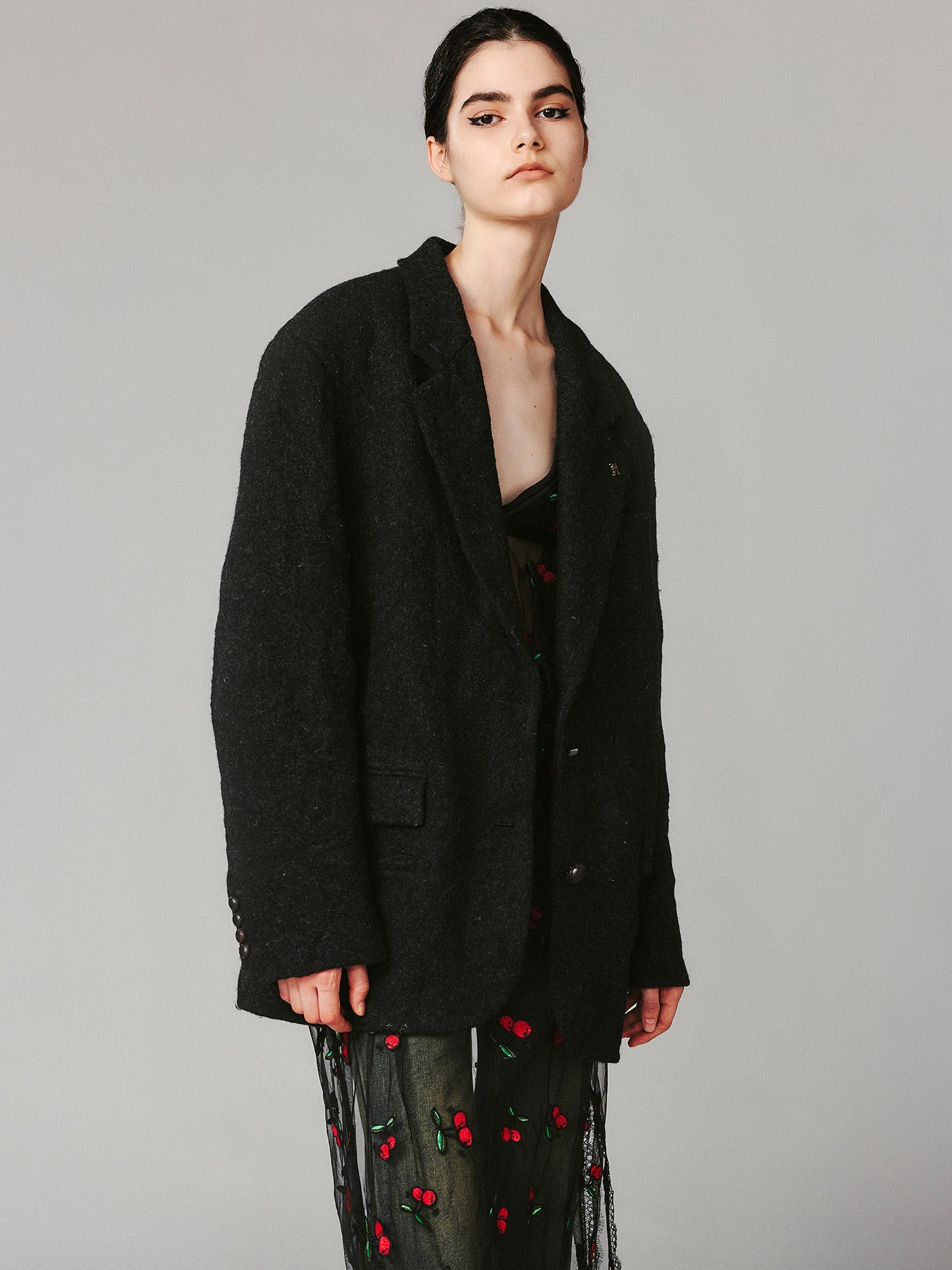 Vintage crinkled wool blazer