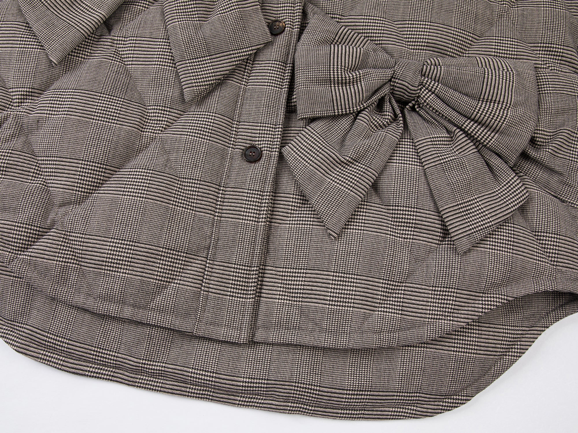 Bow shirt-style puffer jacket