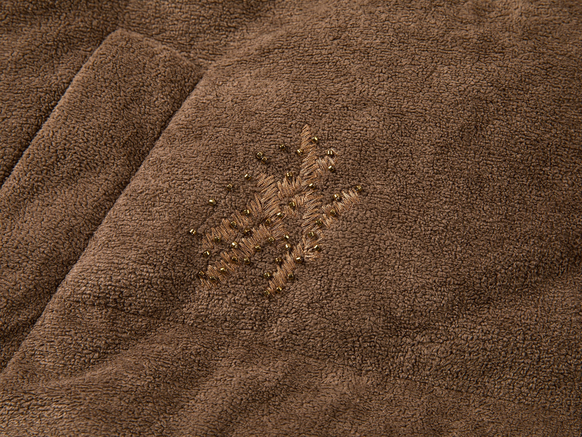 Retro plush bear hooded puffer jacket