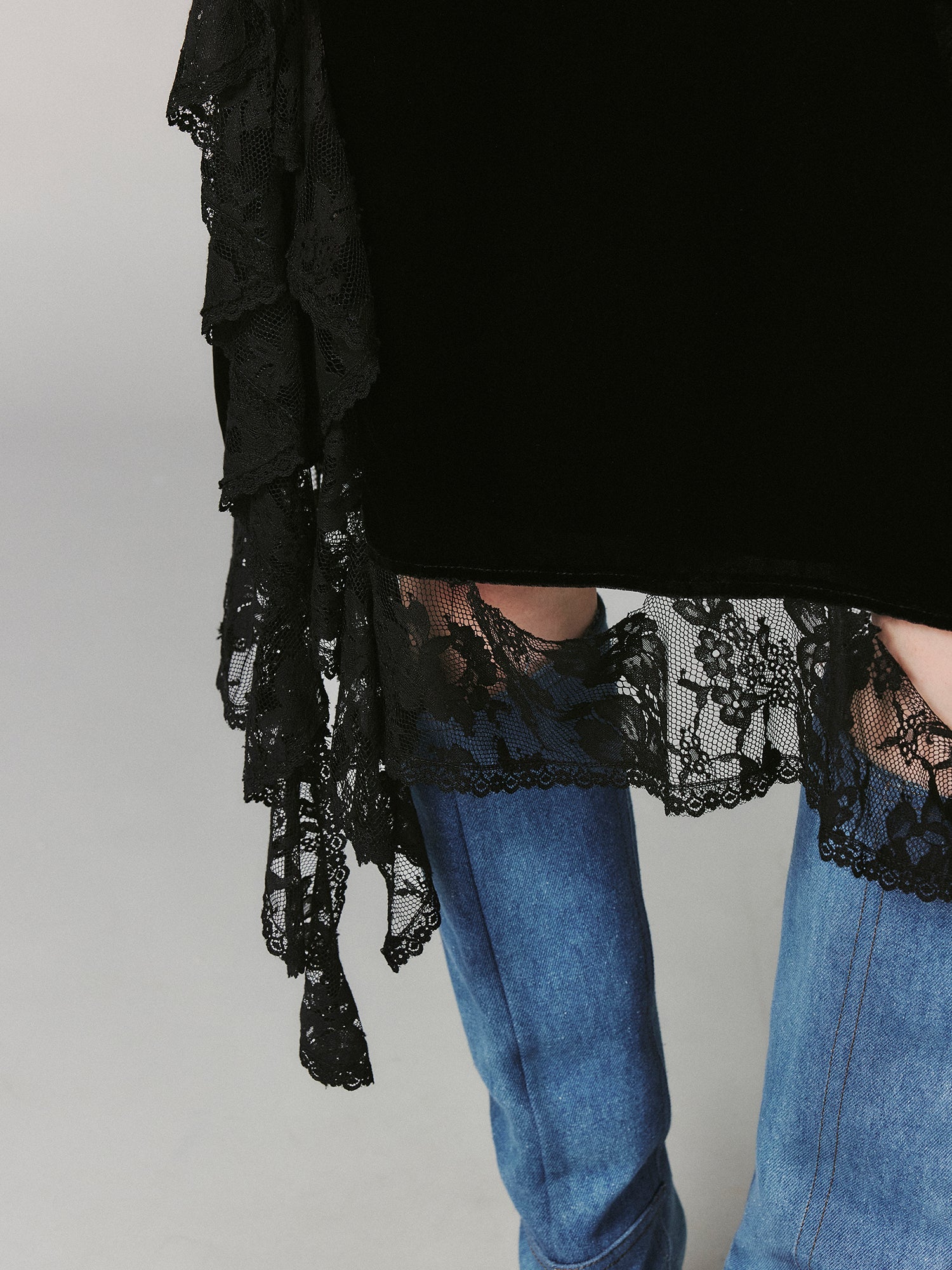 Vintage velvet lace slip dress