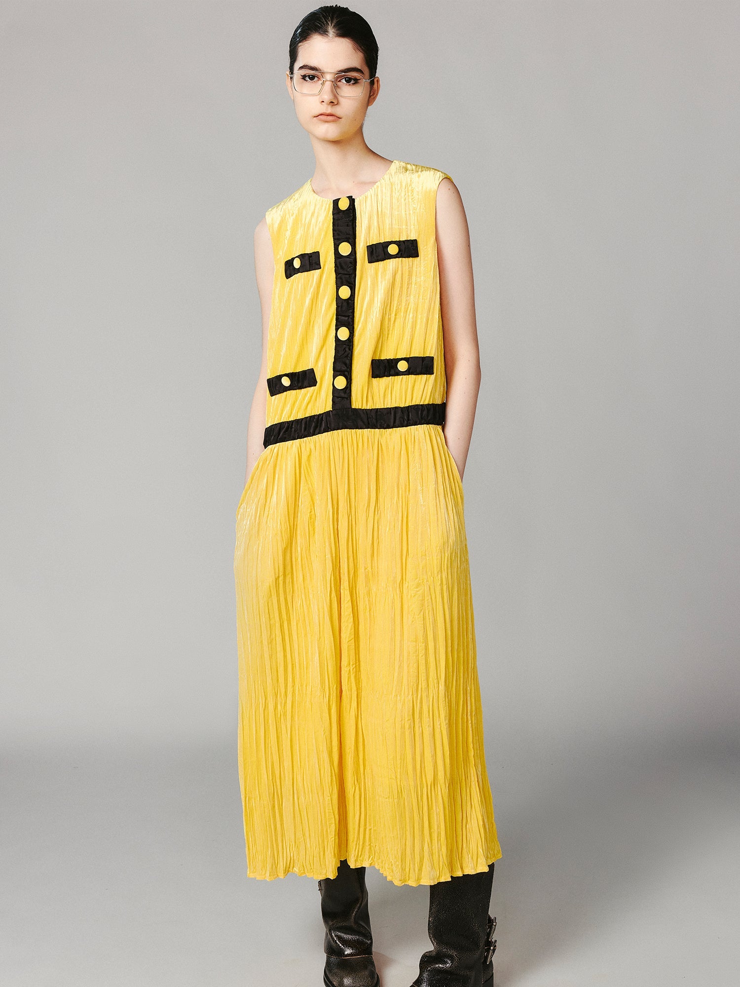 Velvet Chanel-style tank dress