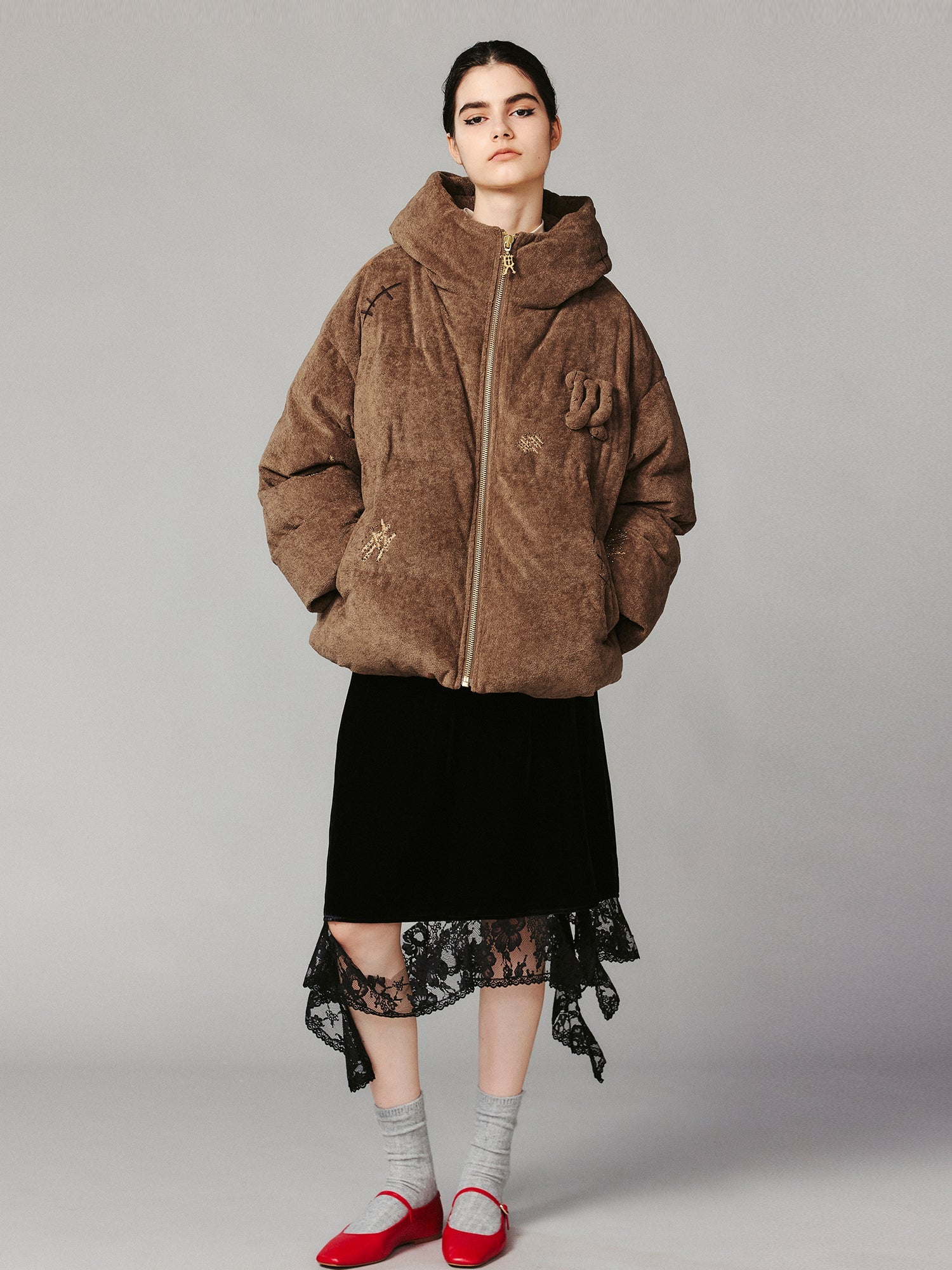 Vintage velvet lace skirt