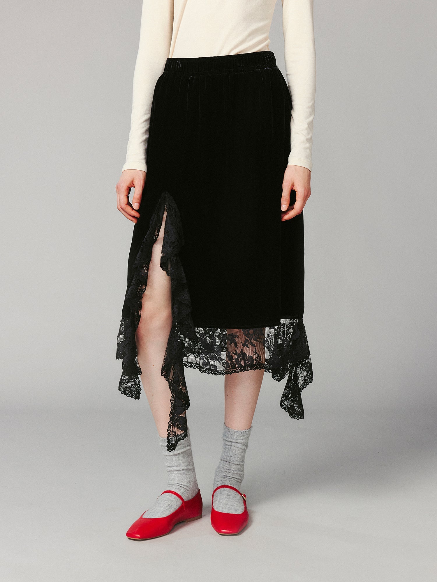 Vintage velvet lace skirt