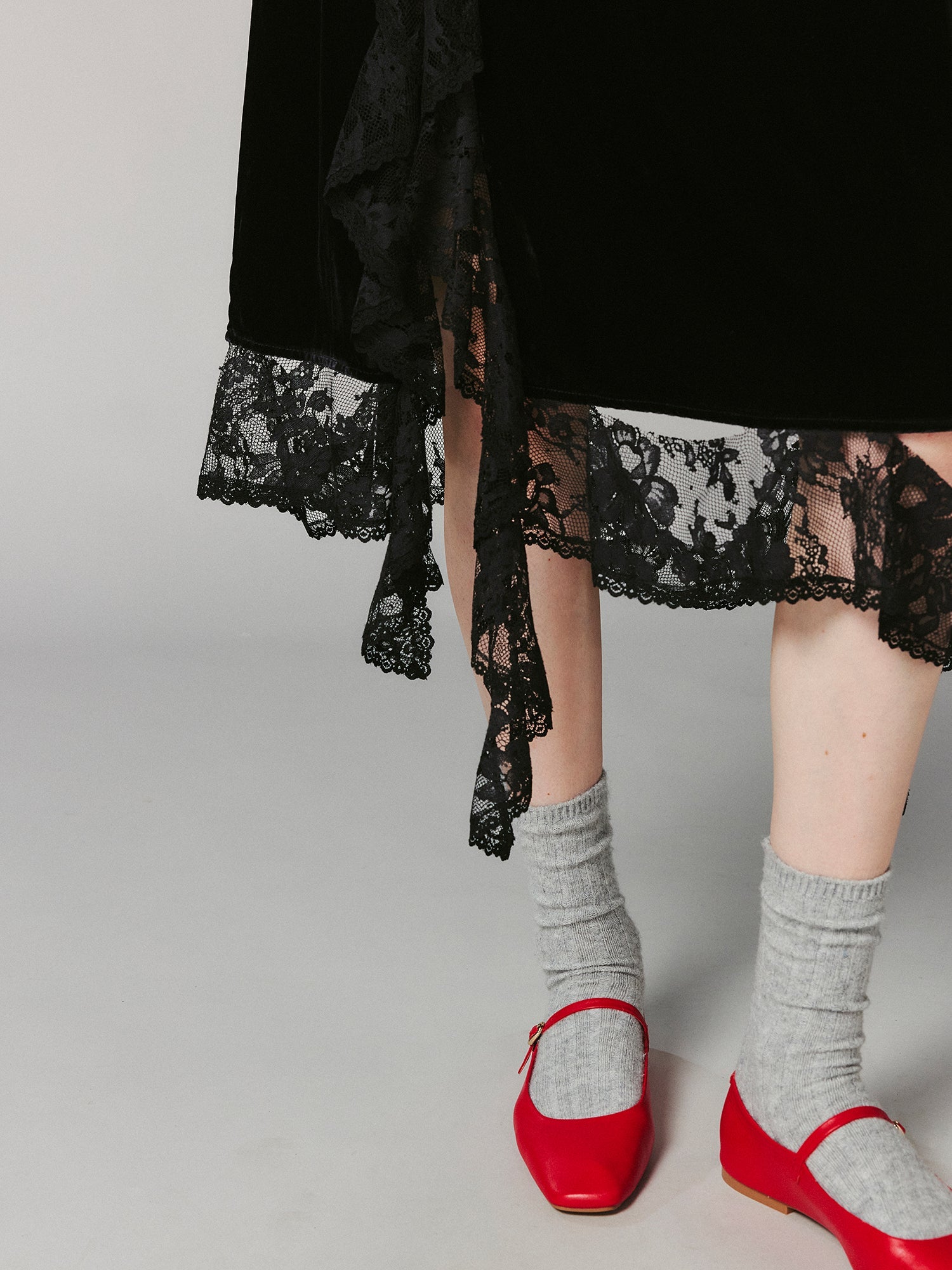 Vintage velvet lace skirt