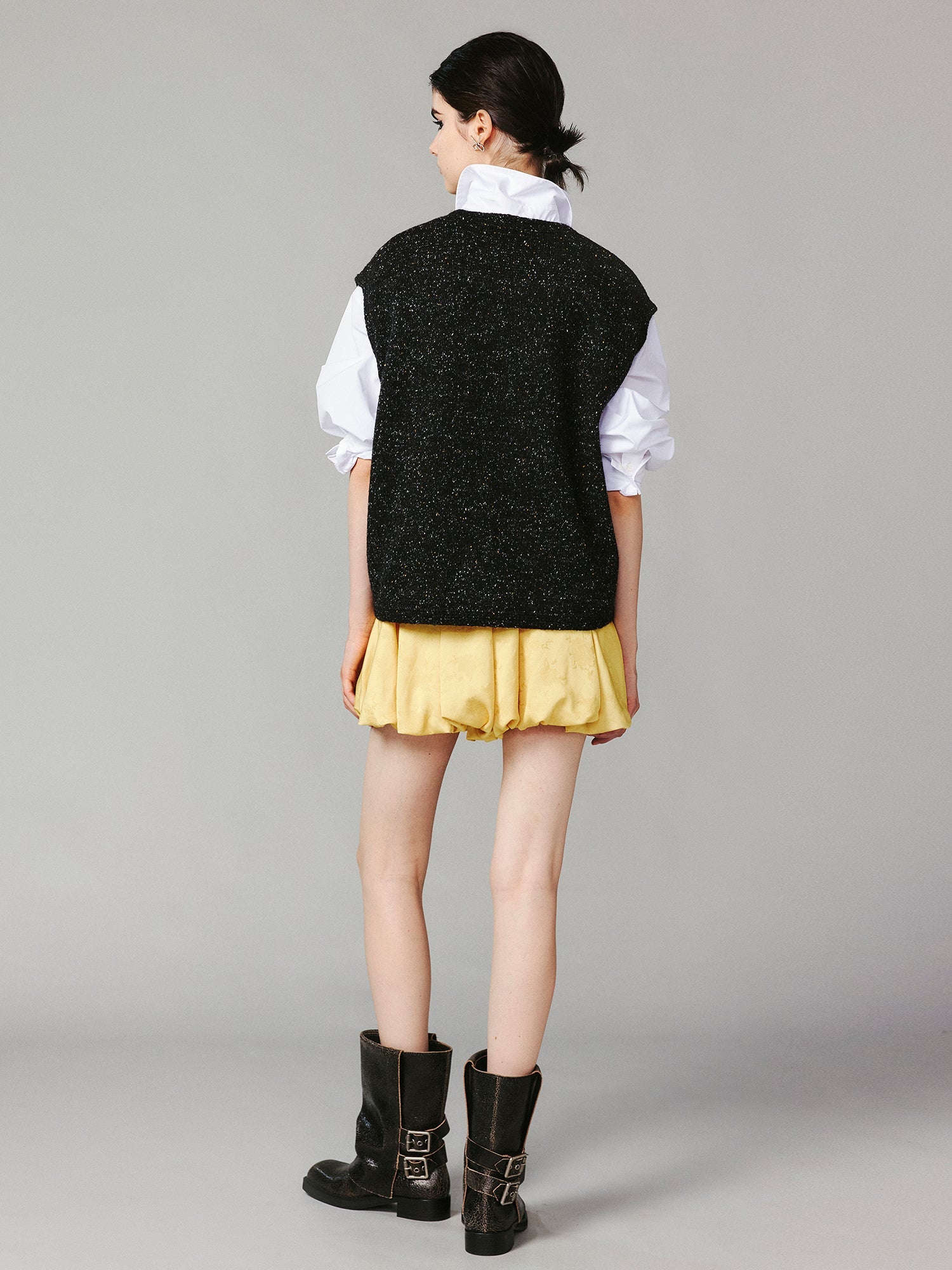 Satin jacquard bud skort