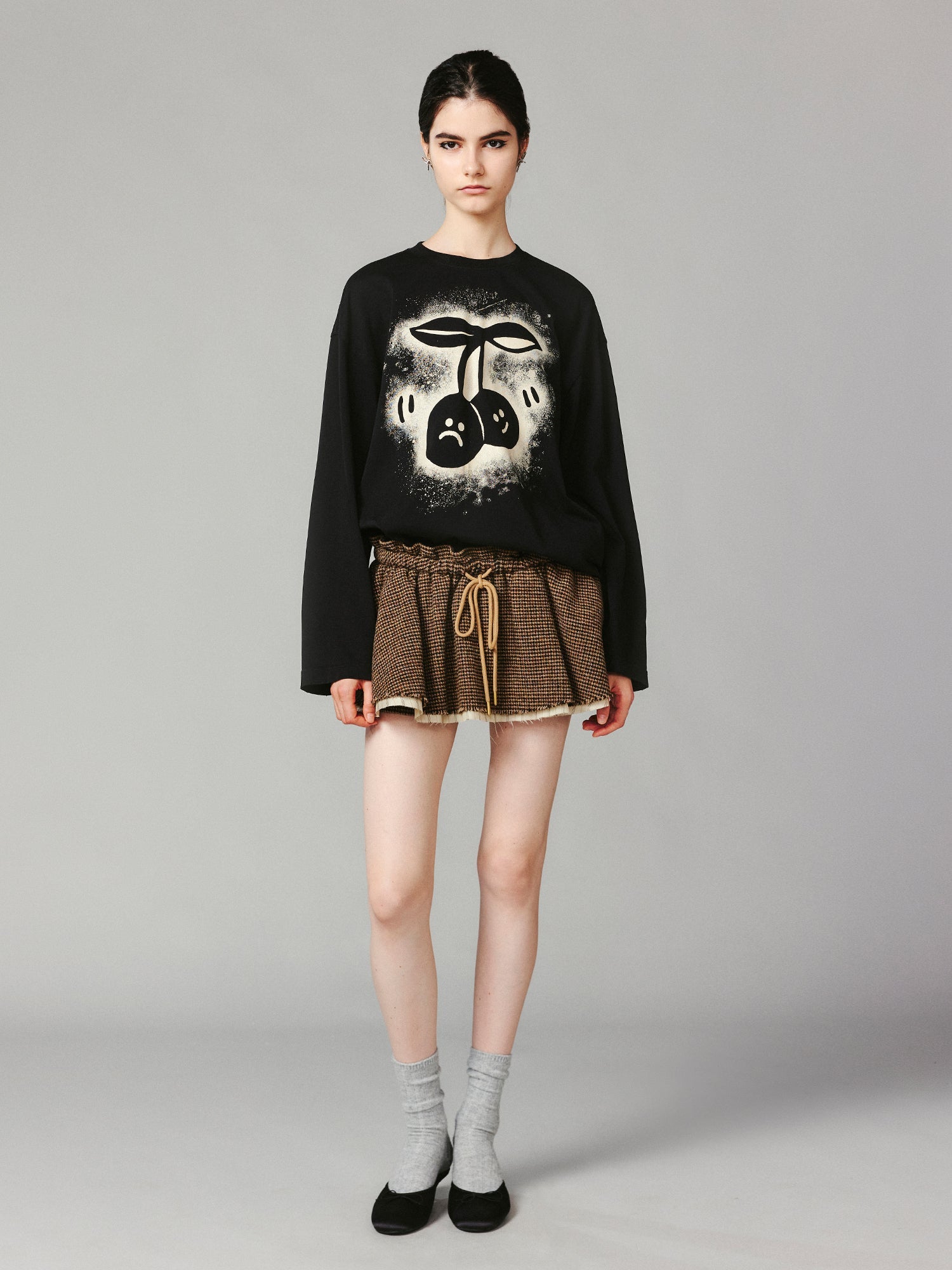 Classic plaid wool skort