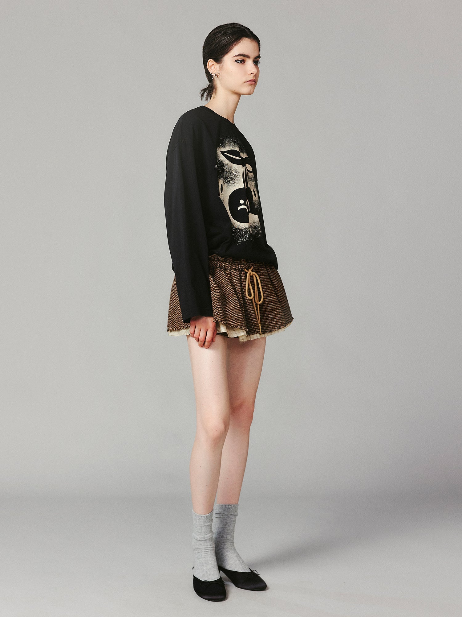 Classic plaid wool skort