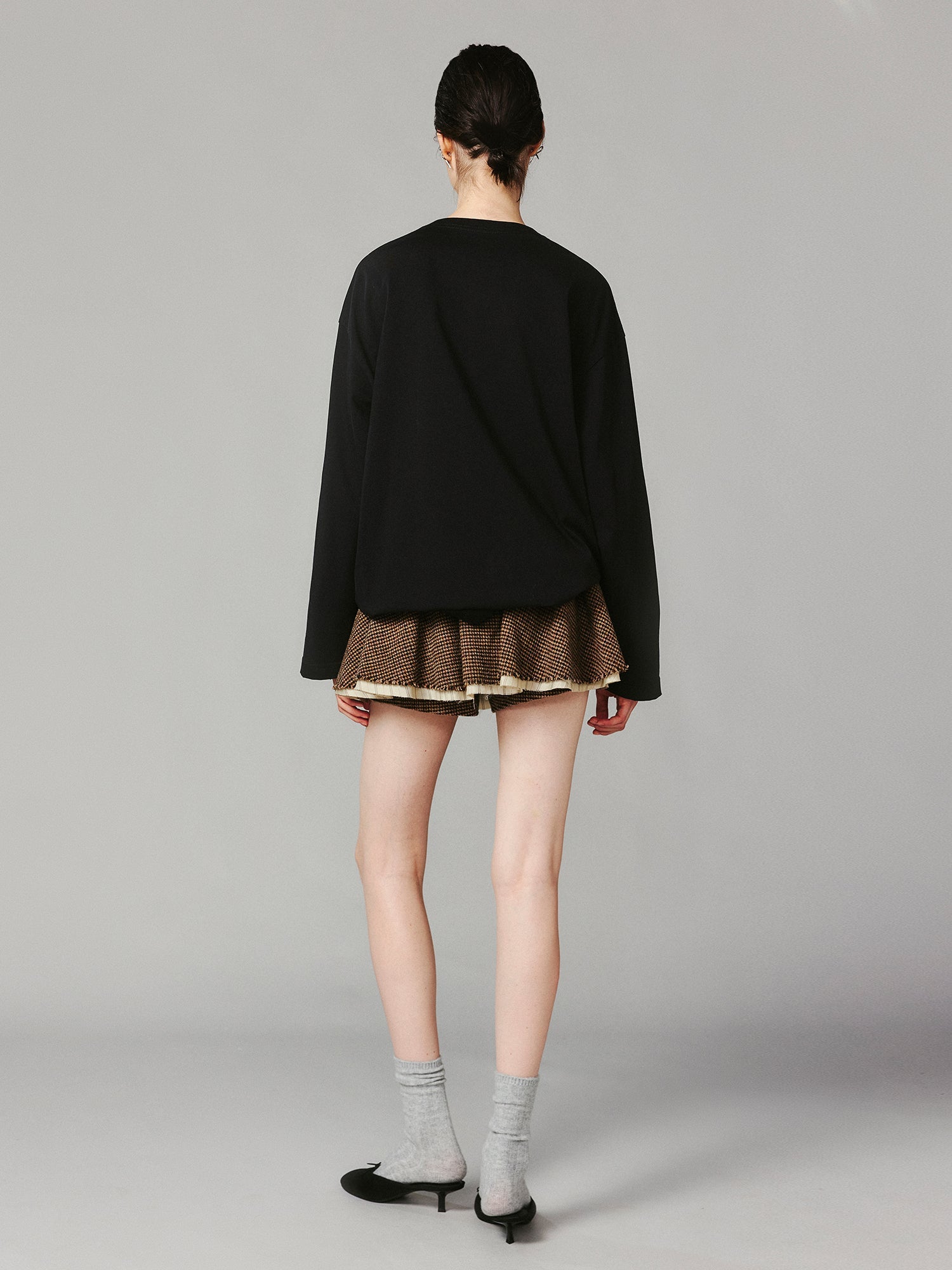 Classic plaid wool skort