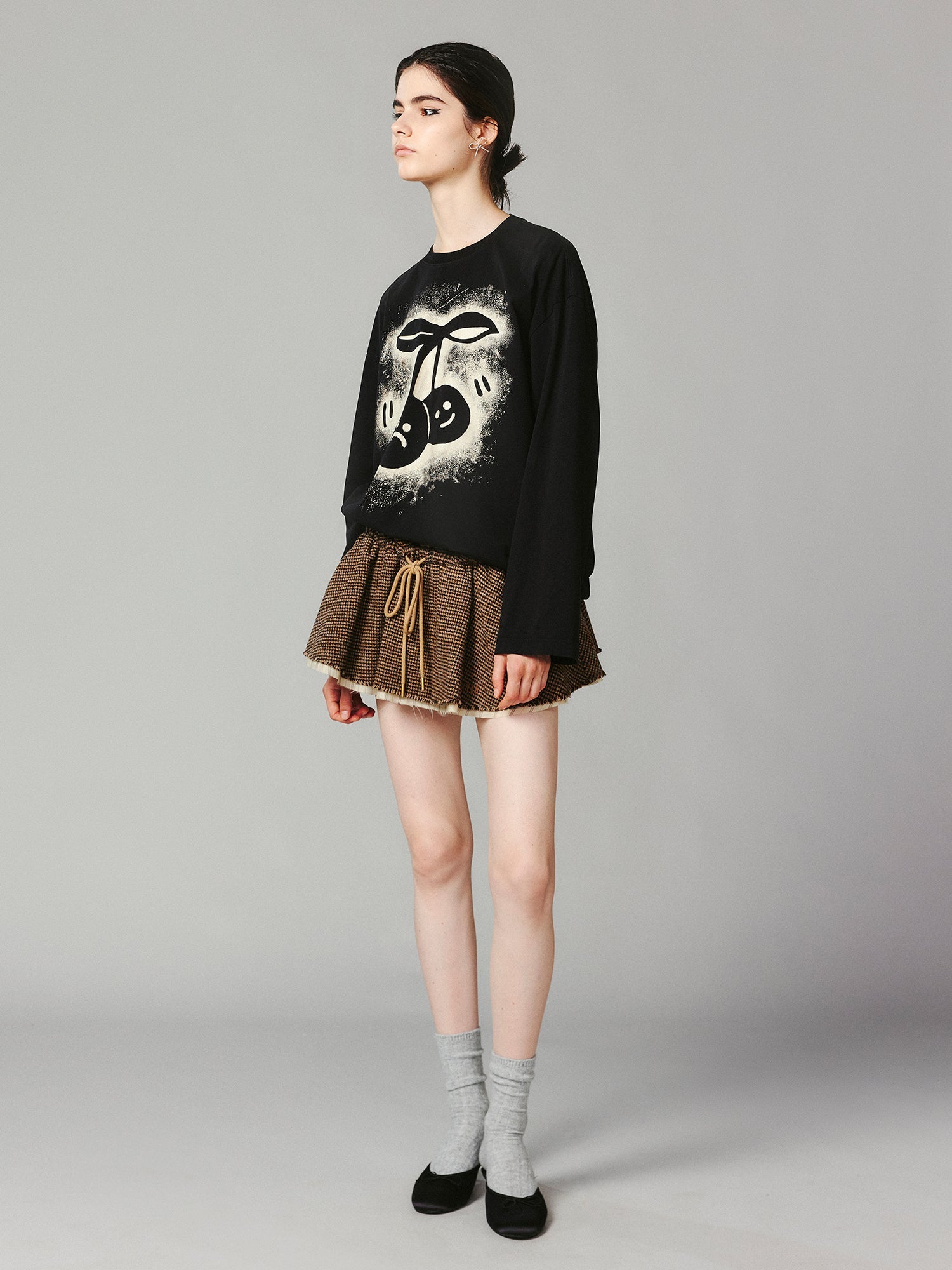 Classic plaid wool skort