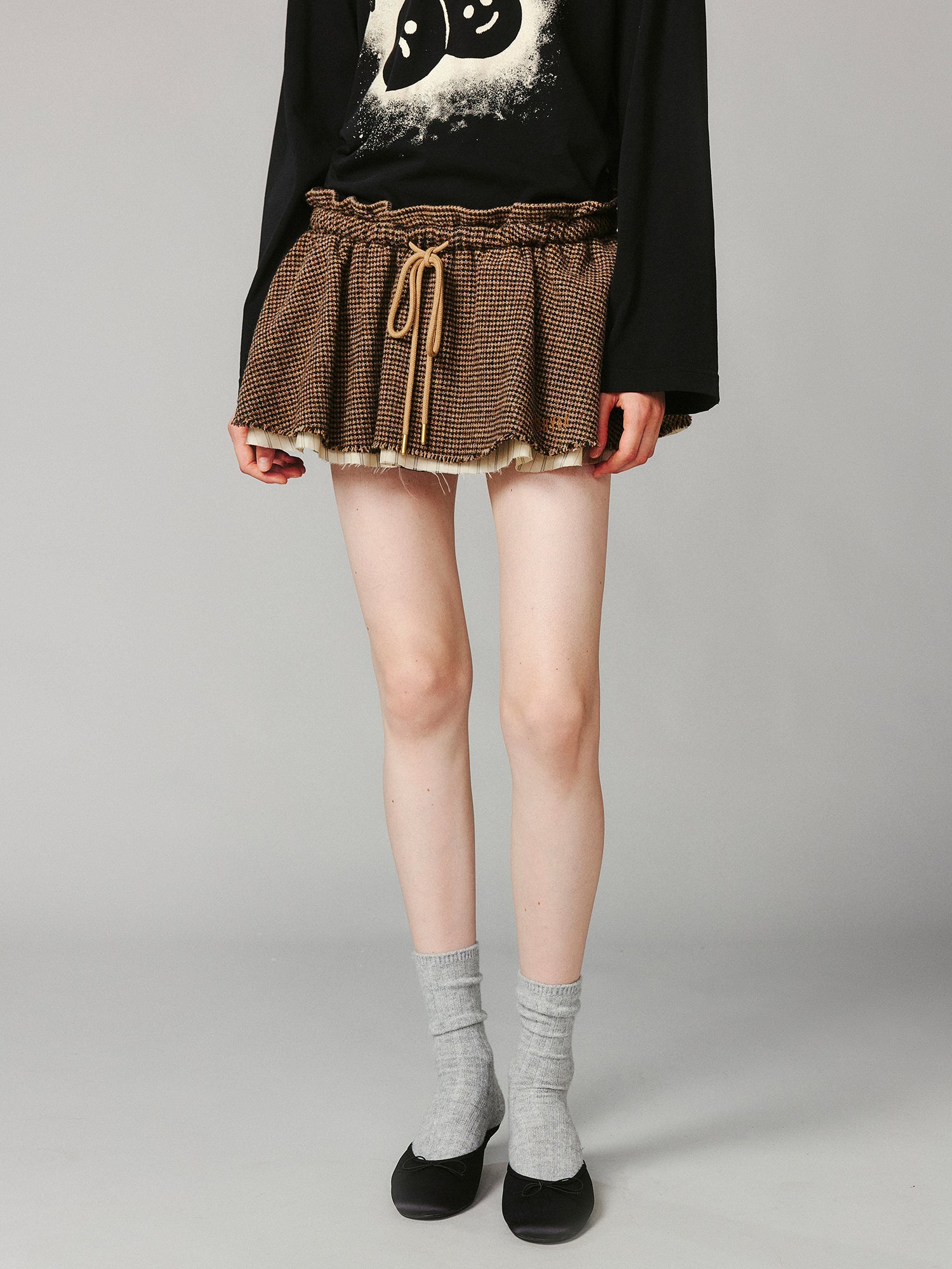 Classic plaid wool skort