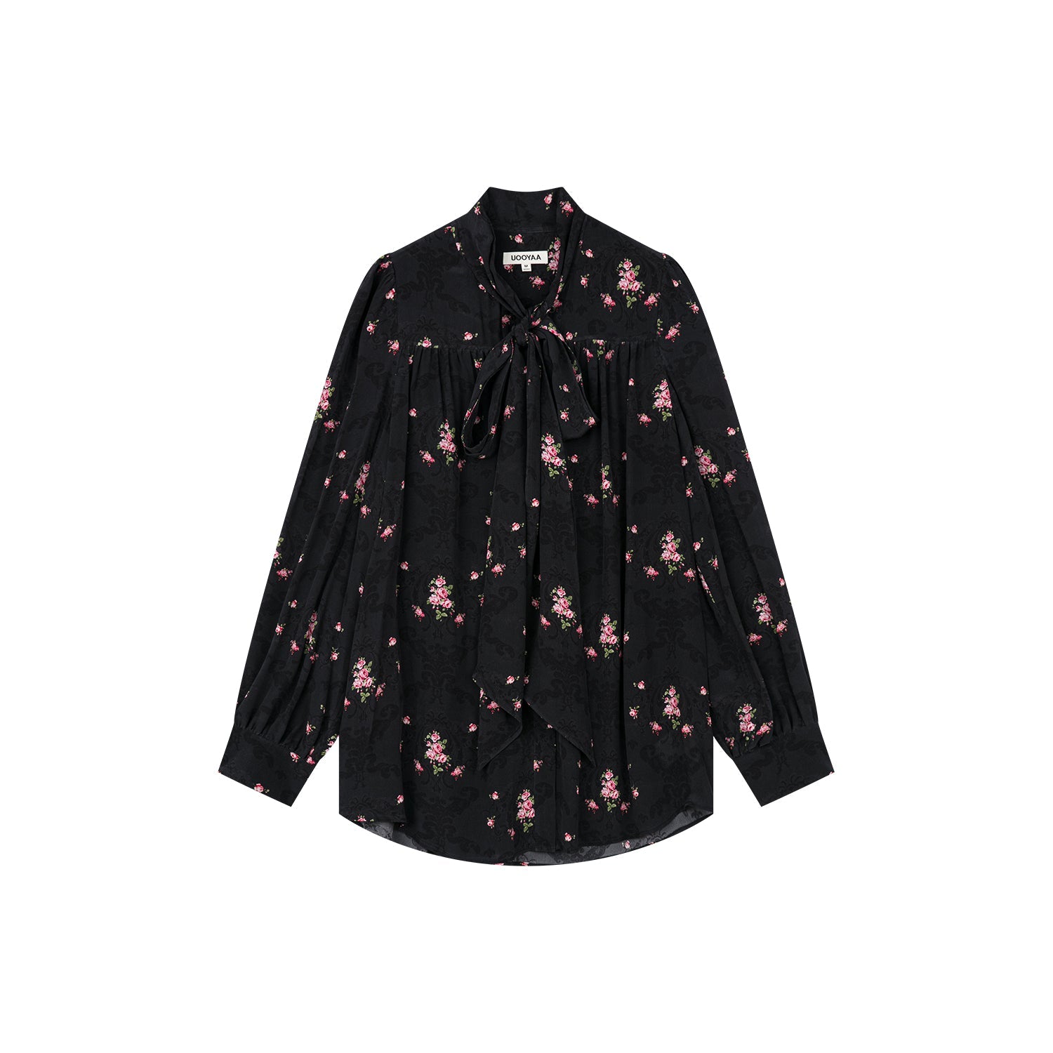 The European wallpaper-inspired floral romantic ribbon shirt