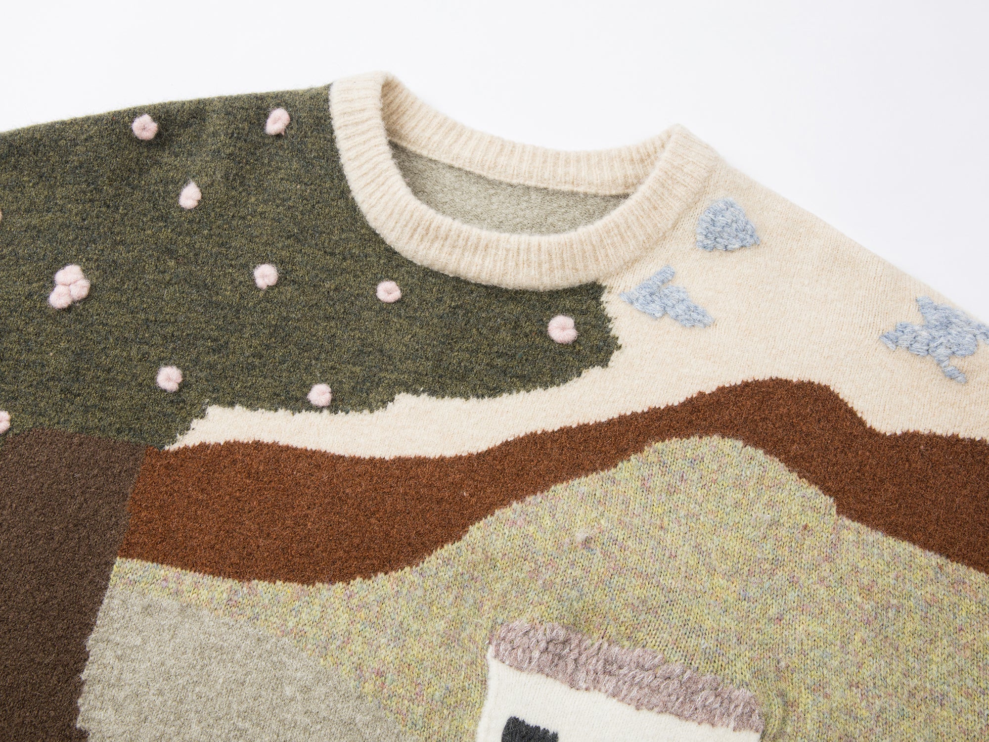 Fairytale landscape teddy bear pullover sweater