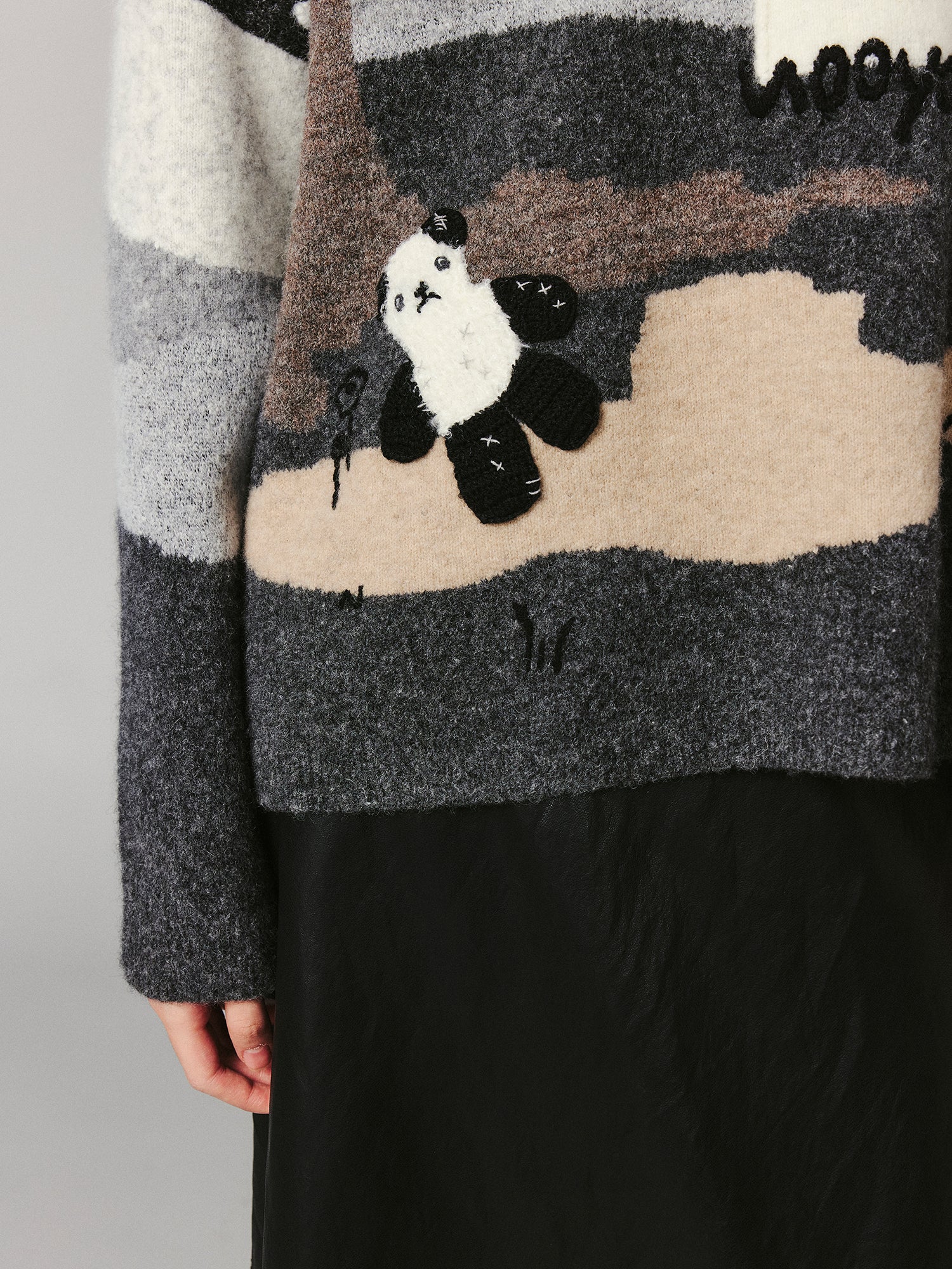 Fairytale landscape panda pullover sweater
