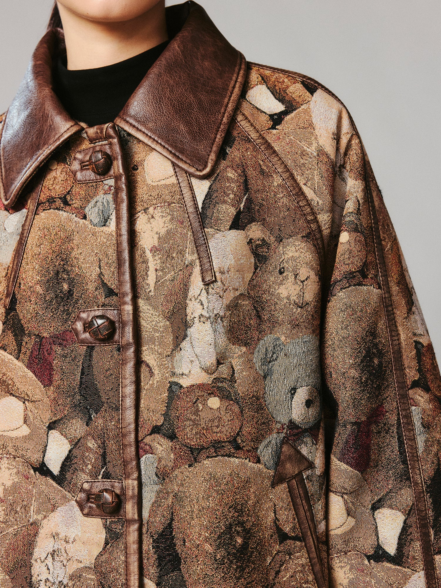 M35 blanket jacket covered with vintage plush toys