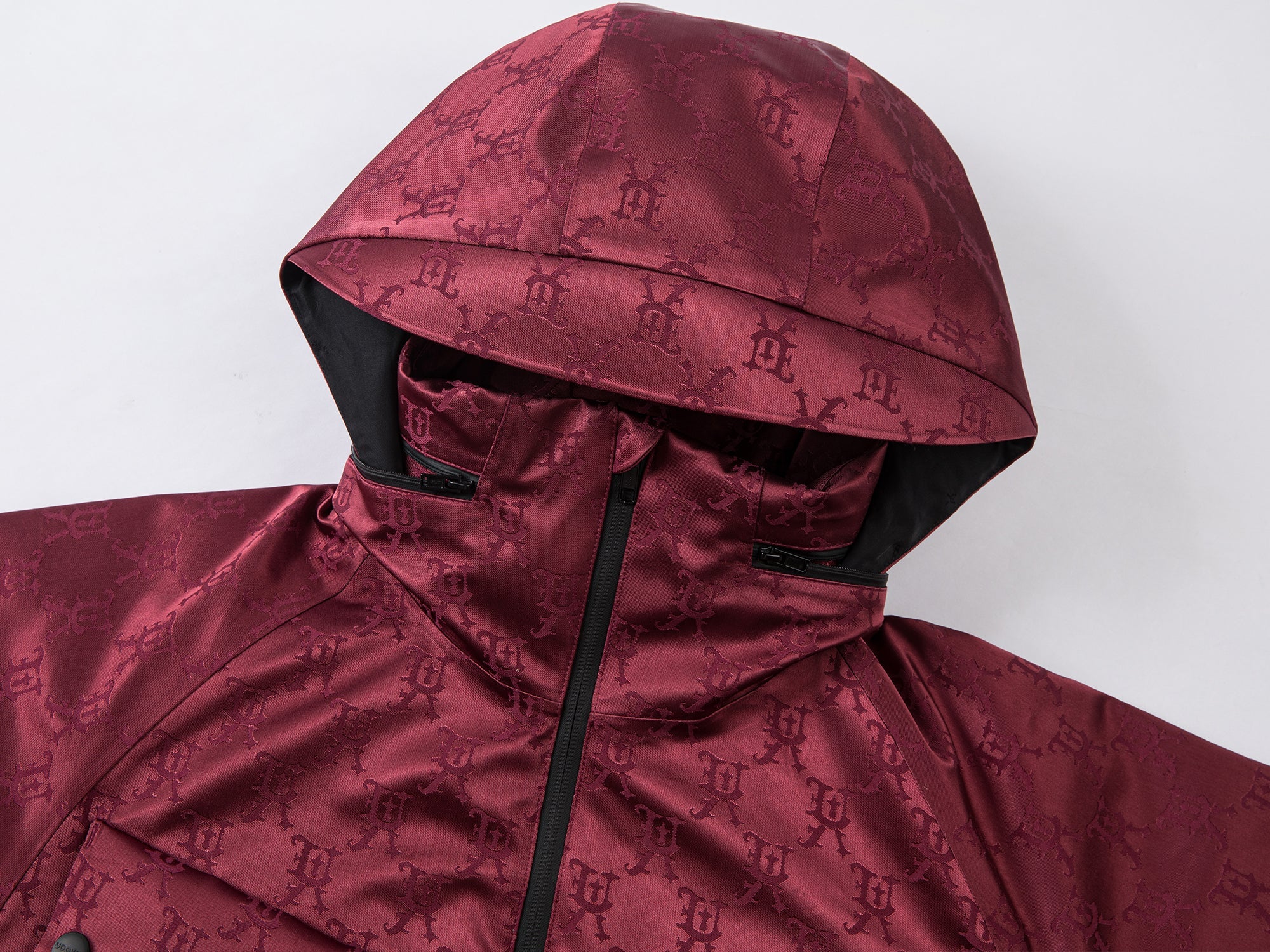 Bow satin jacquard functional puffer