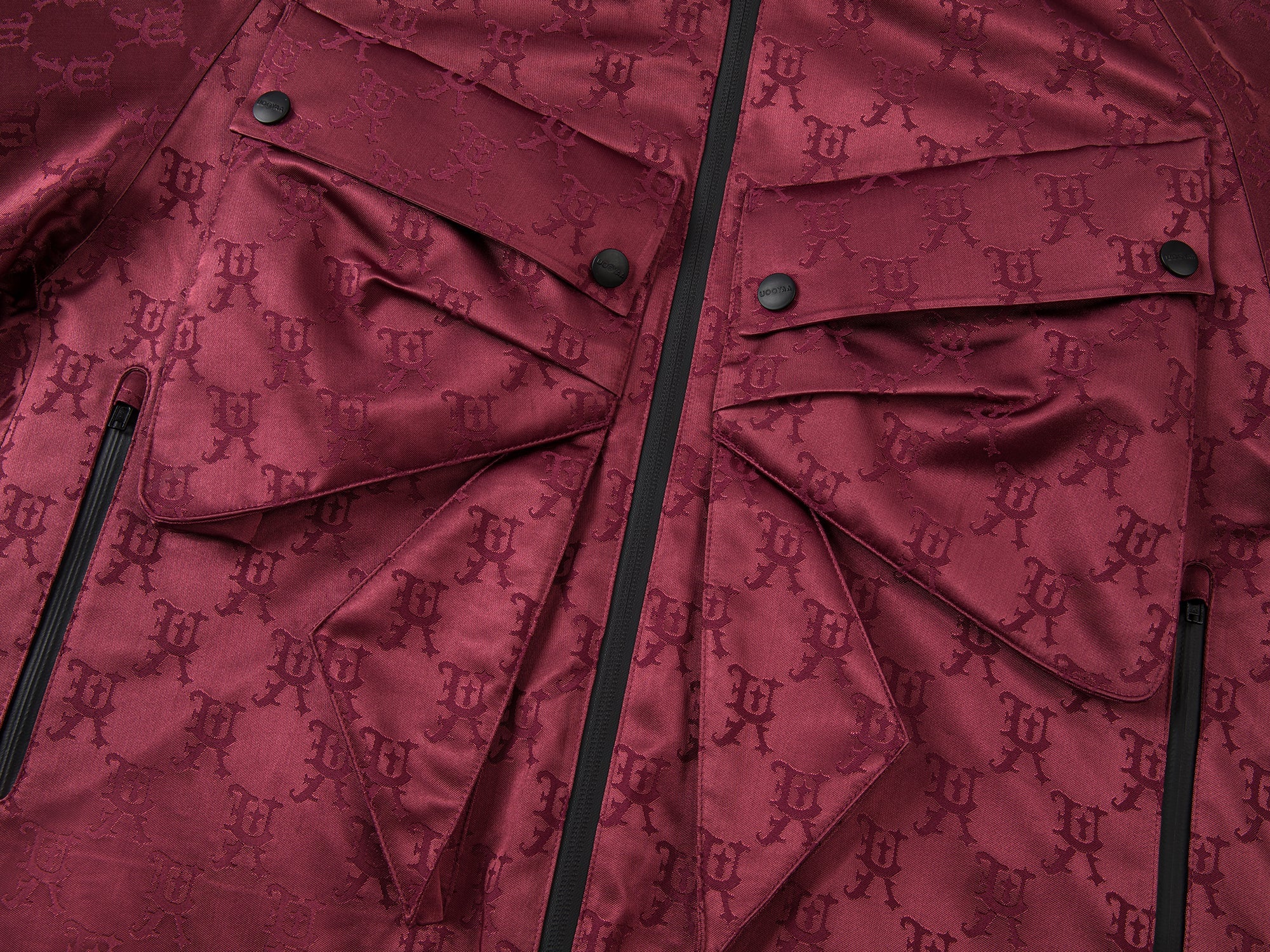 Bow satin jacquard functional puffer