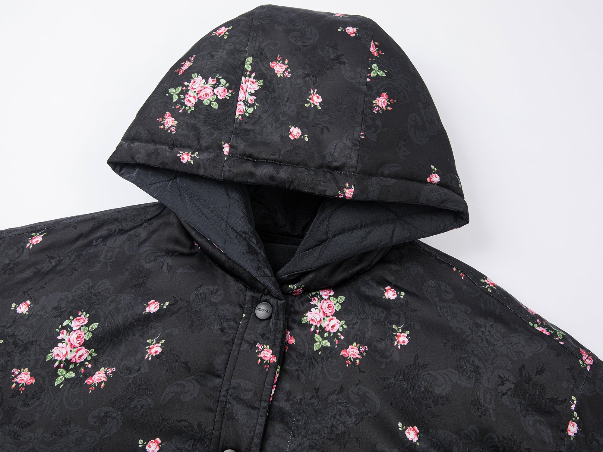 The European wallpaper-inspired floral convertible puffer