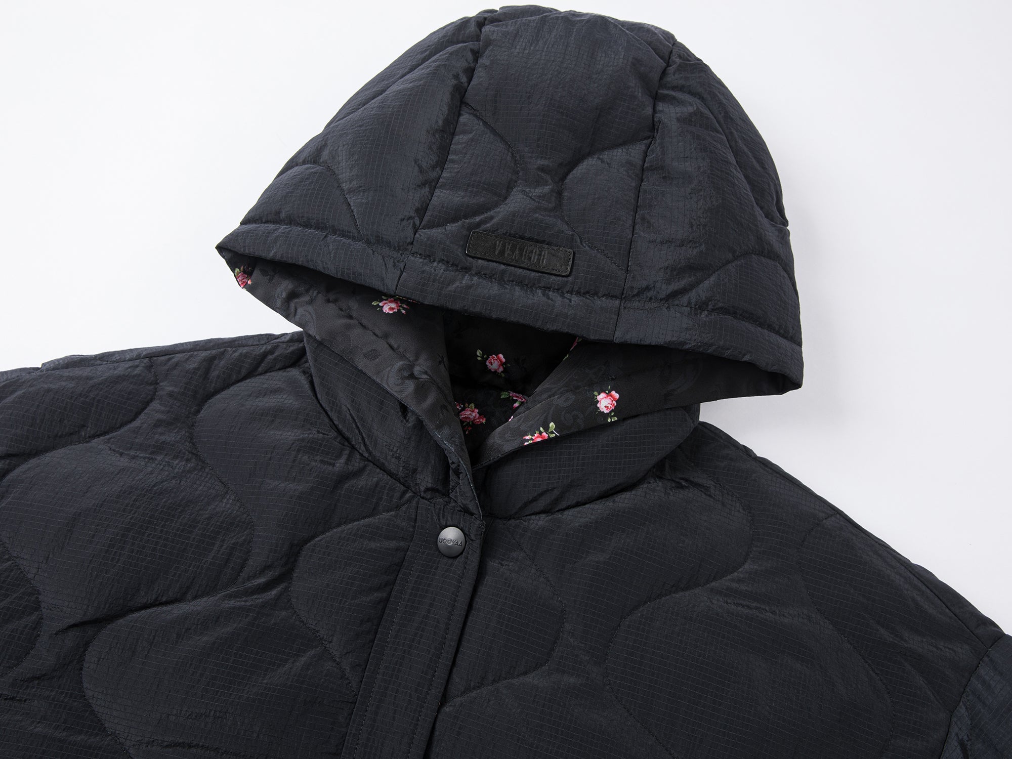 The European wallpaper-inspired floral convertible puffer