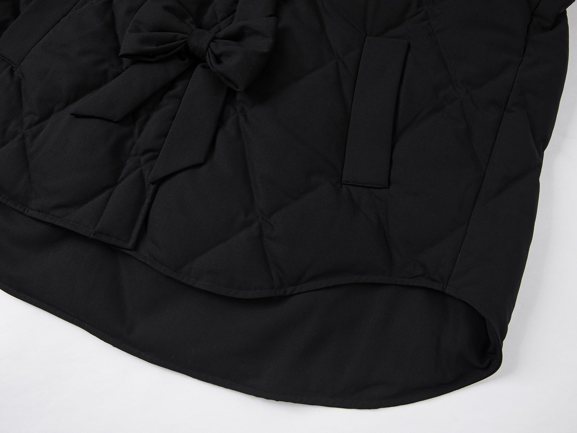 3D bow tie shirt-style puffer