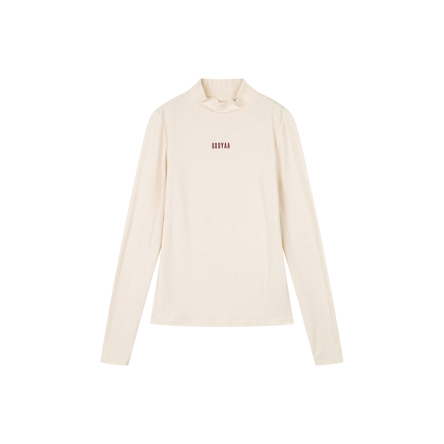 Contrast logo embroidered stand collar pullover