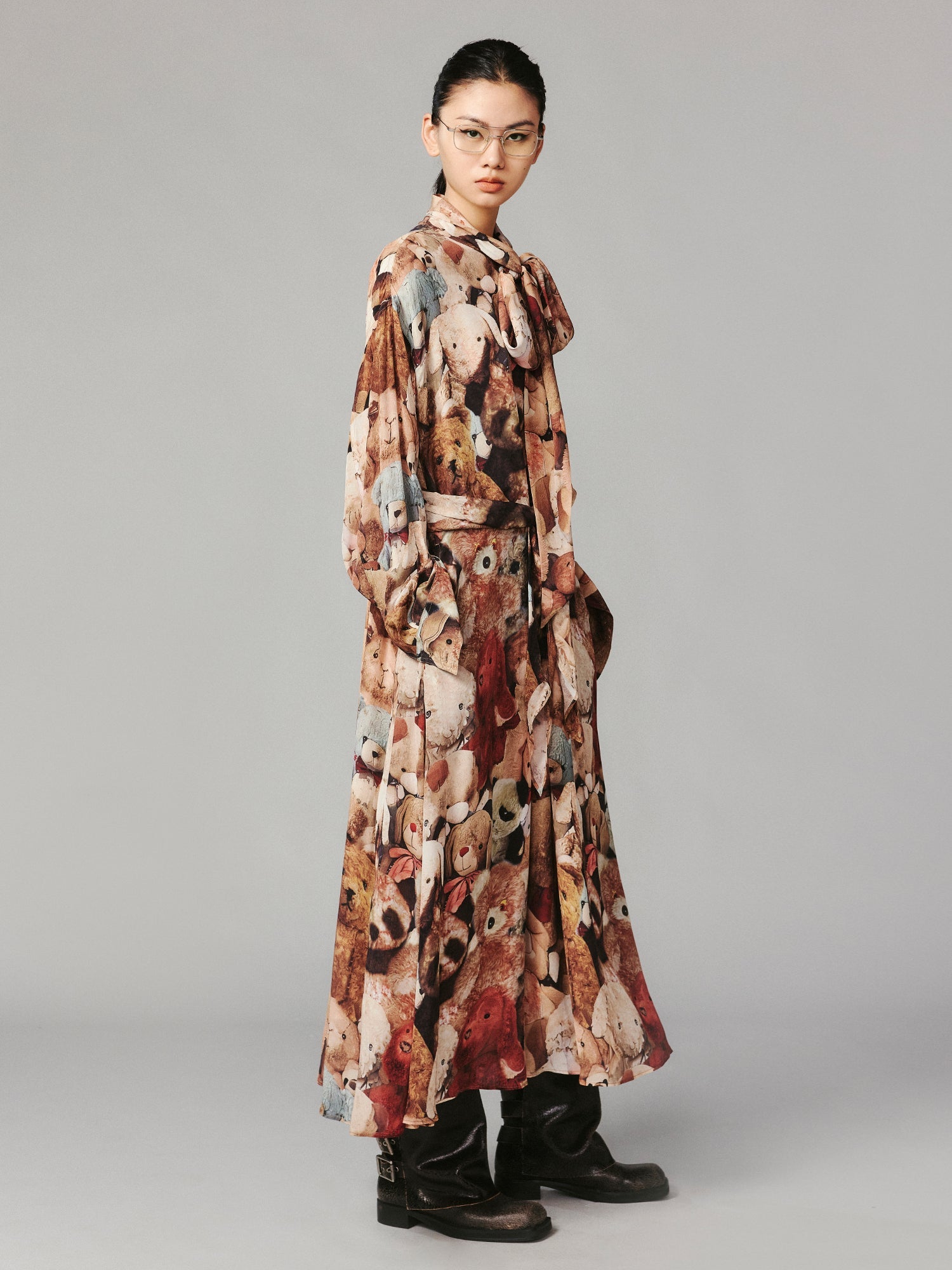 Vintage plush toys-embellished romantic ribbon dress