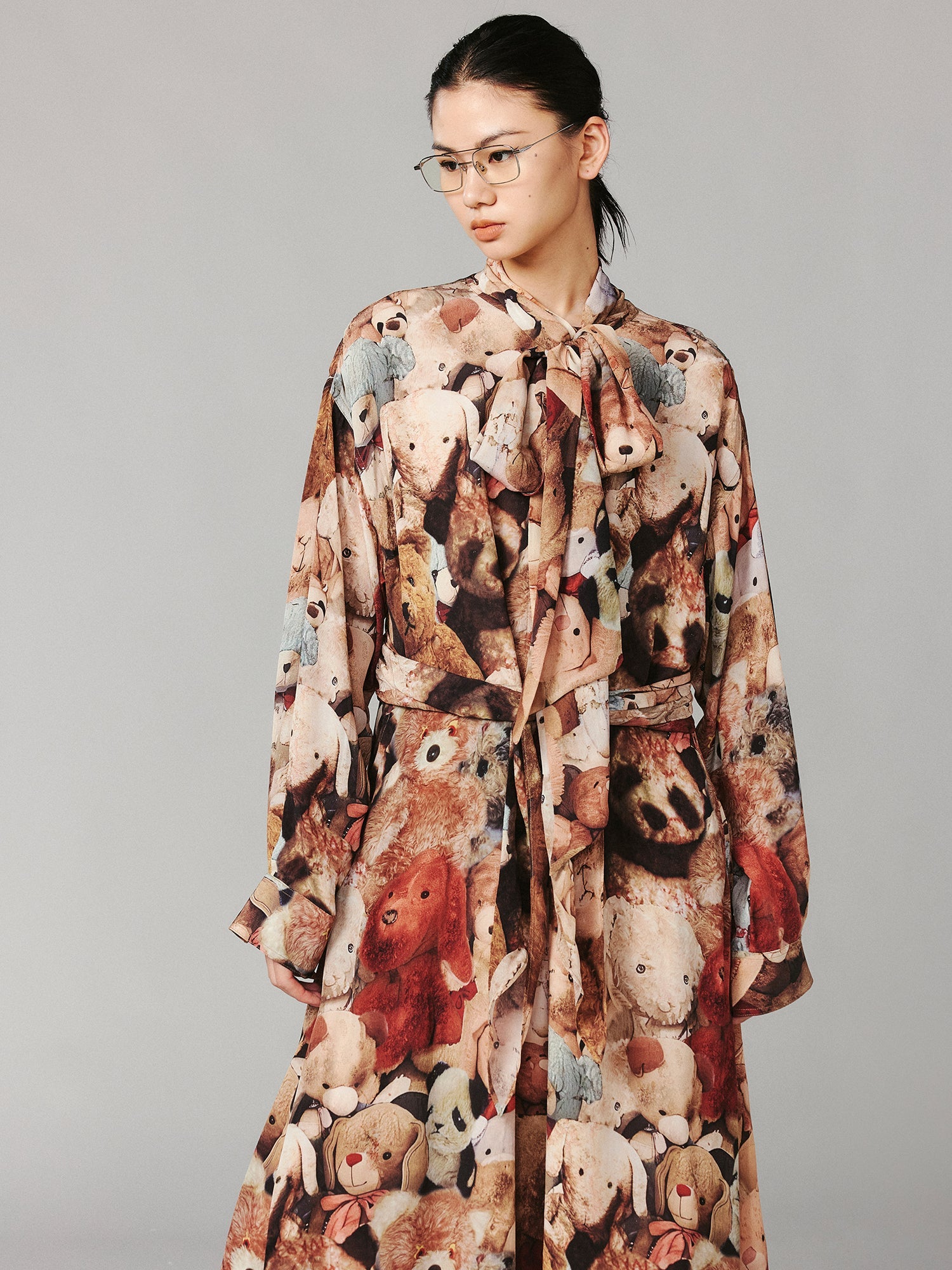 Vintage plush toys-embellished romantic ribbon dress