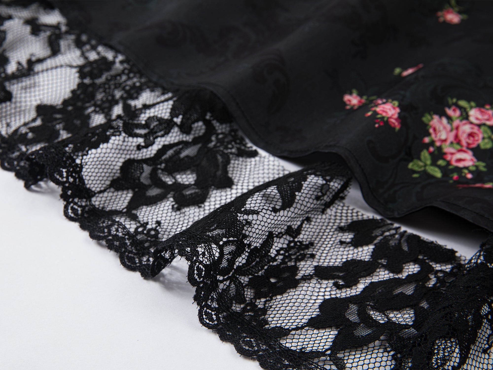 The European wallpaper-inspired floral lace slip dress