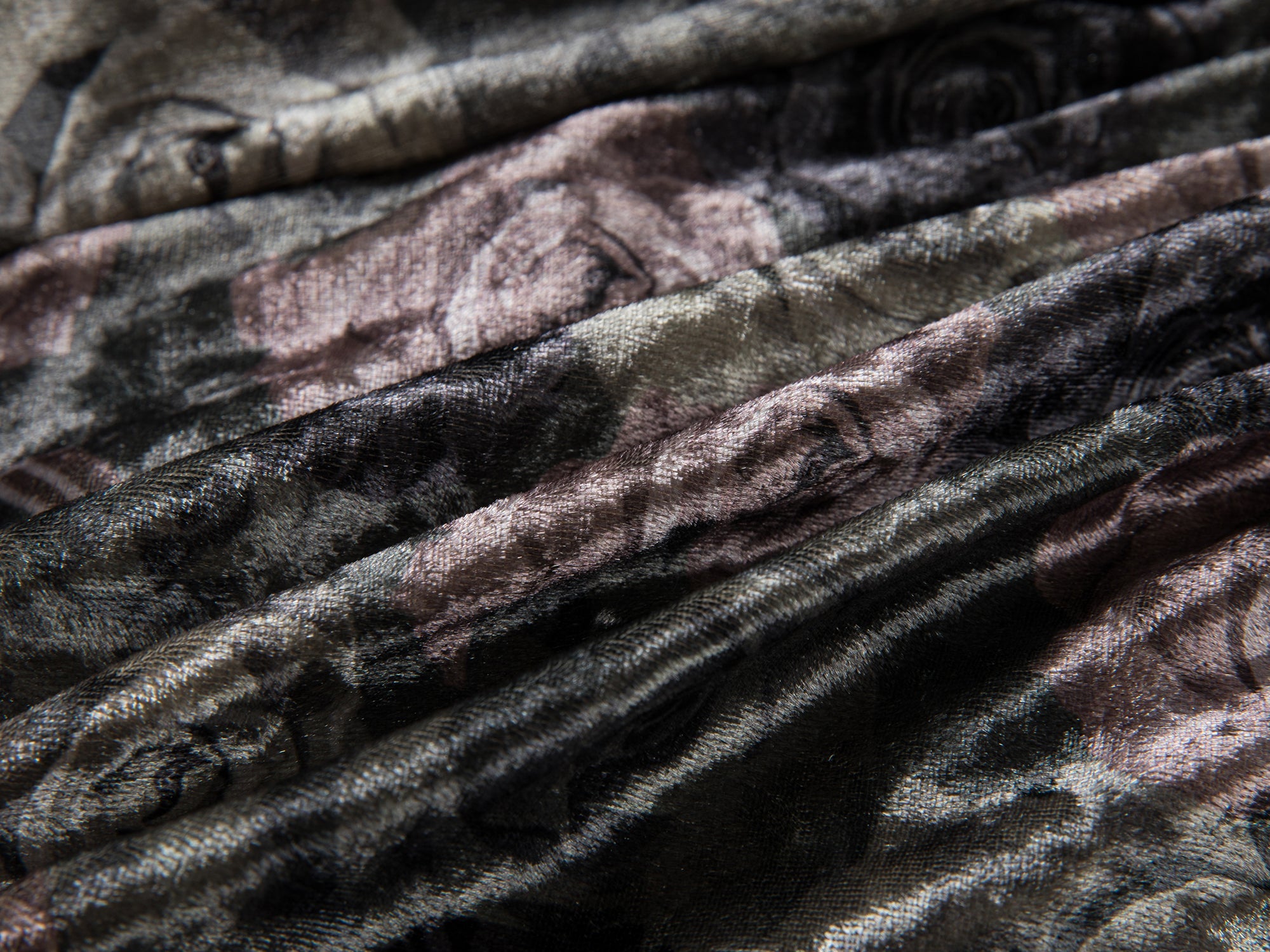 Camouflage rose printed velvet lace cake skirt