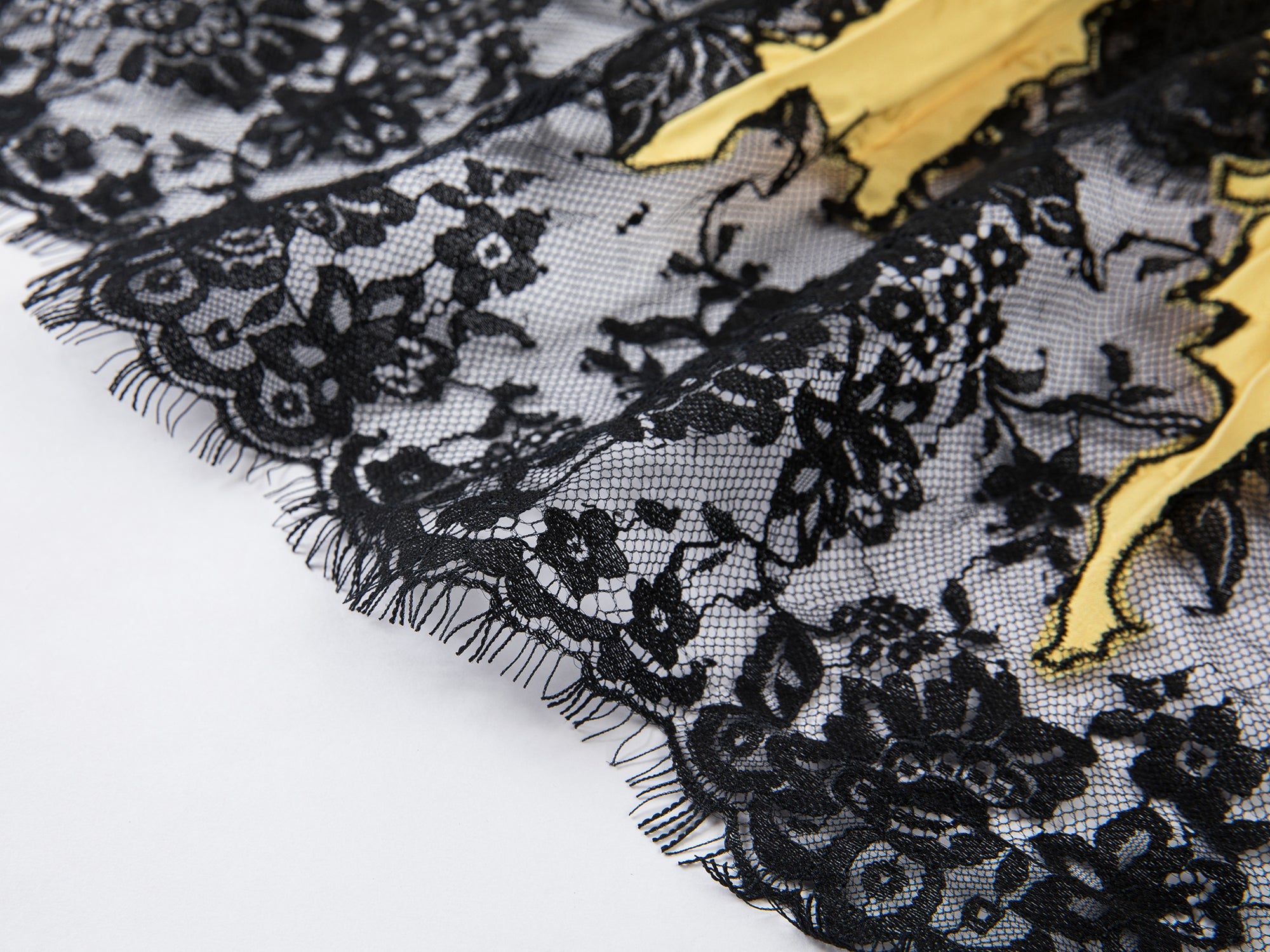 Satin jacquard lace skirt