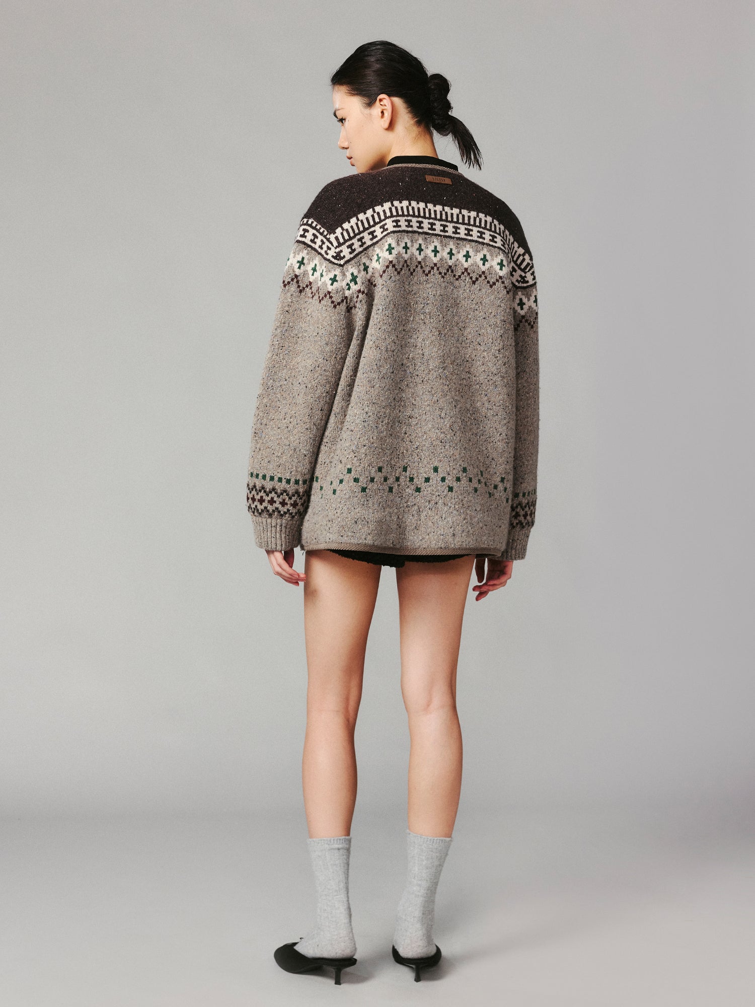 "We are bears" fair isle cotton cardigan
