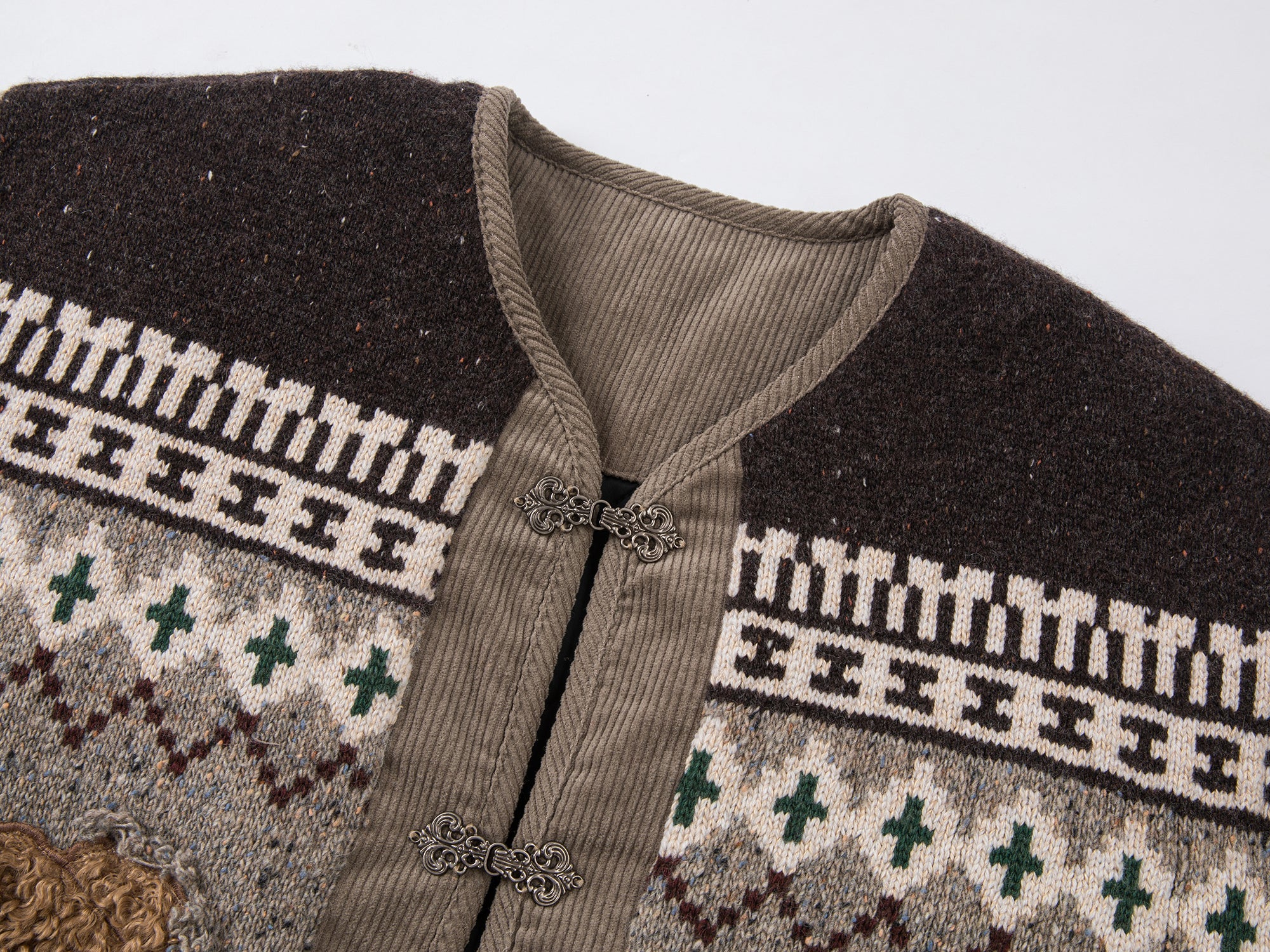 "We are bears" fair isle cotton cardigan