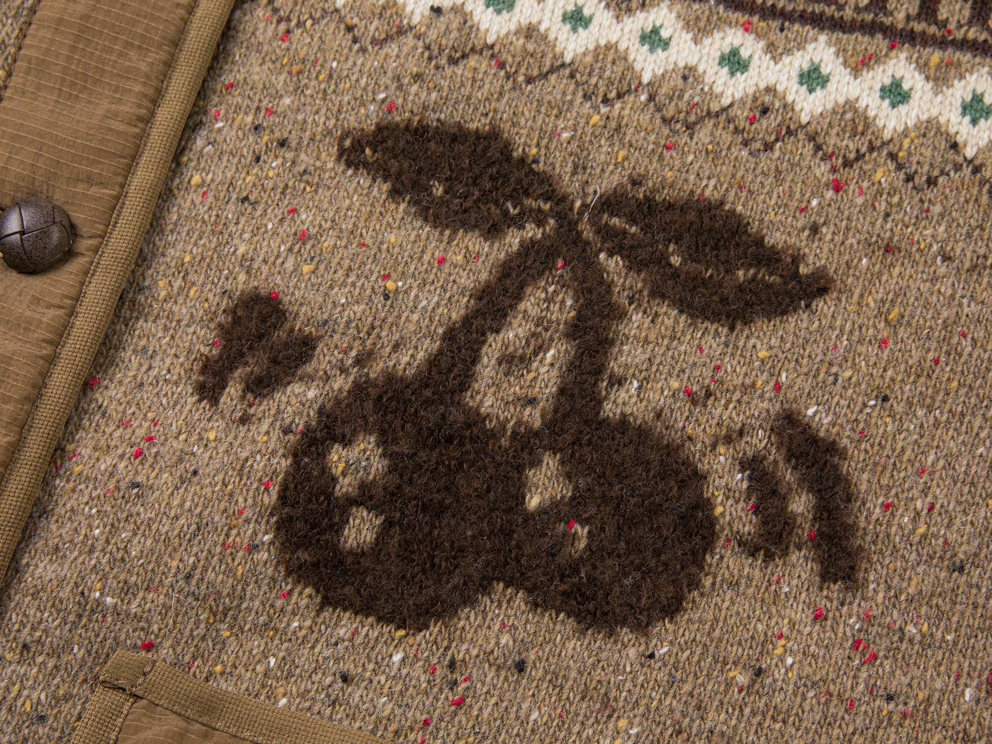 Dynamic cherry fair isle cotton coat cardigan