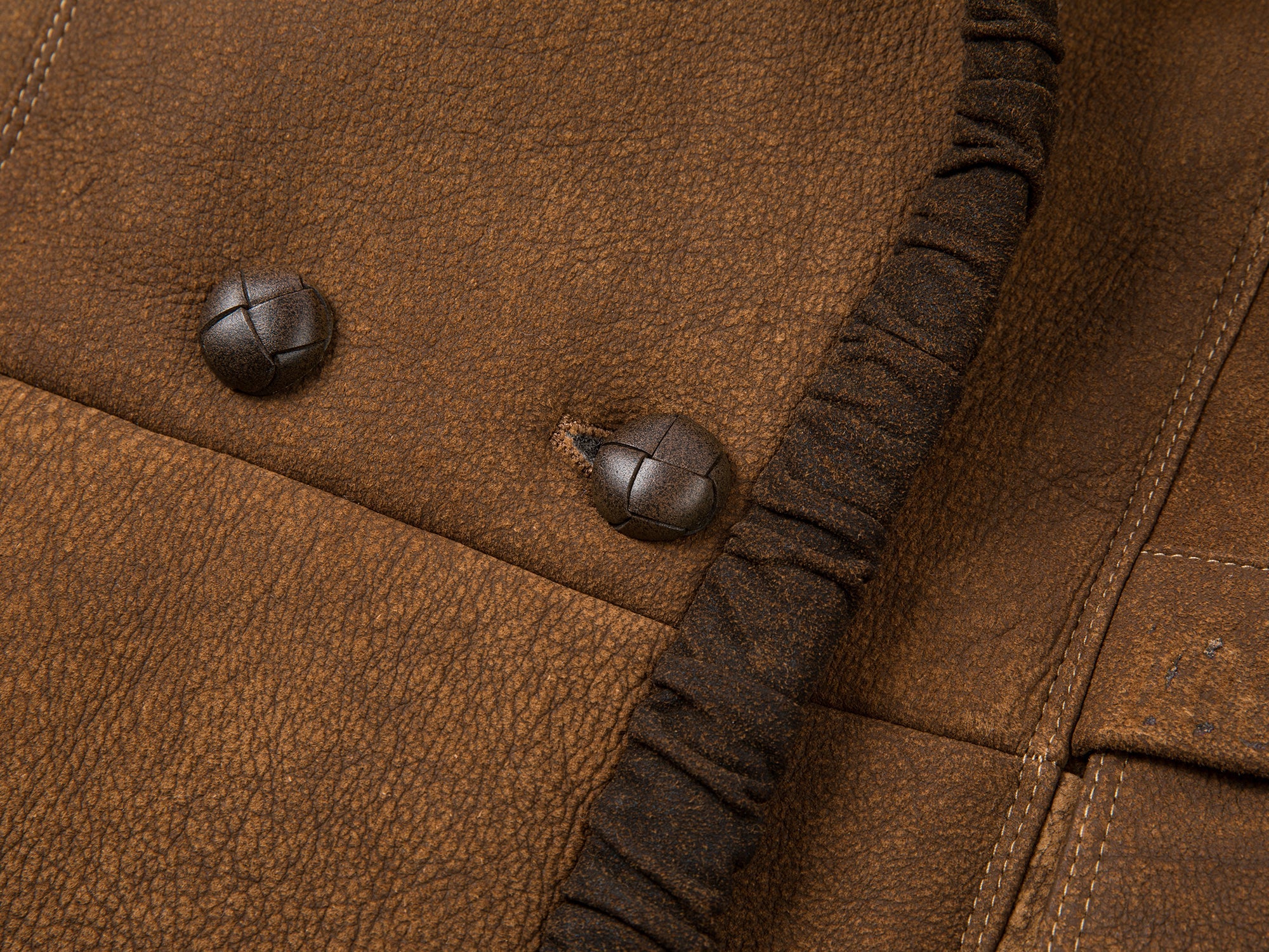 Shawl collar style merino wool and shearling coat