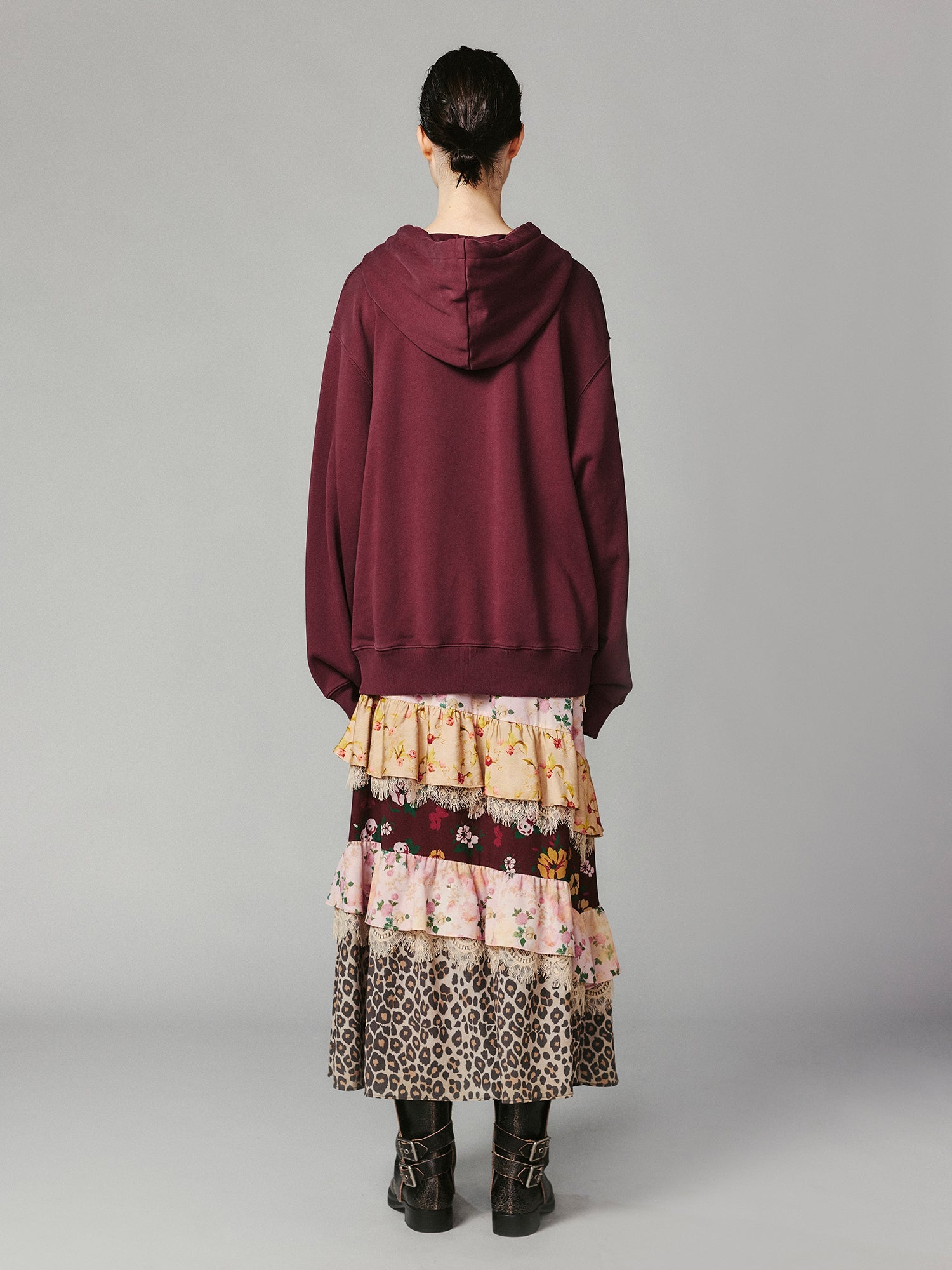 Fluffy dog print hoodie