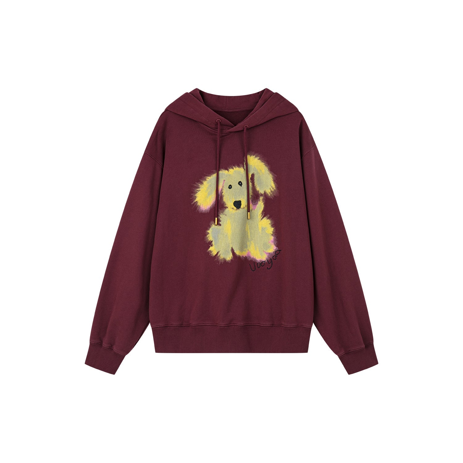 Fluffy dog print hoodie