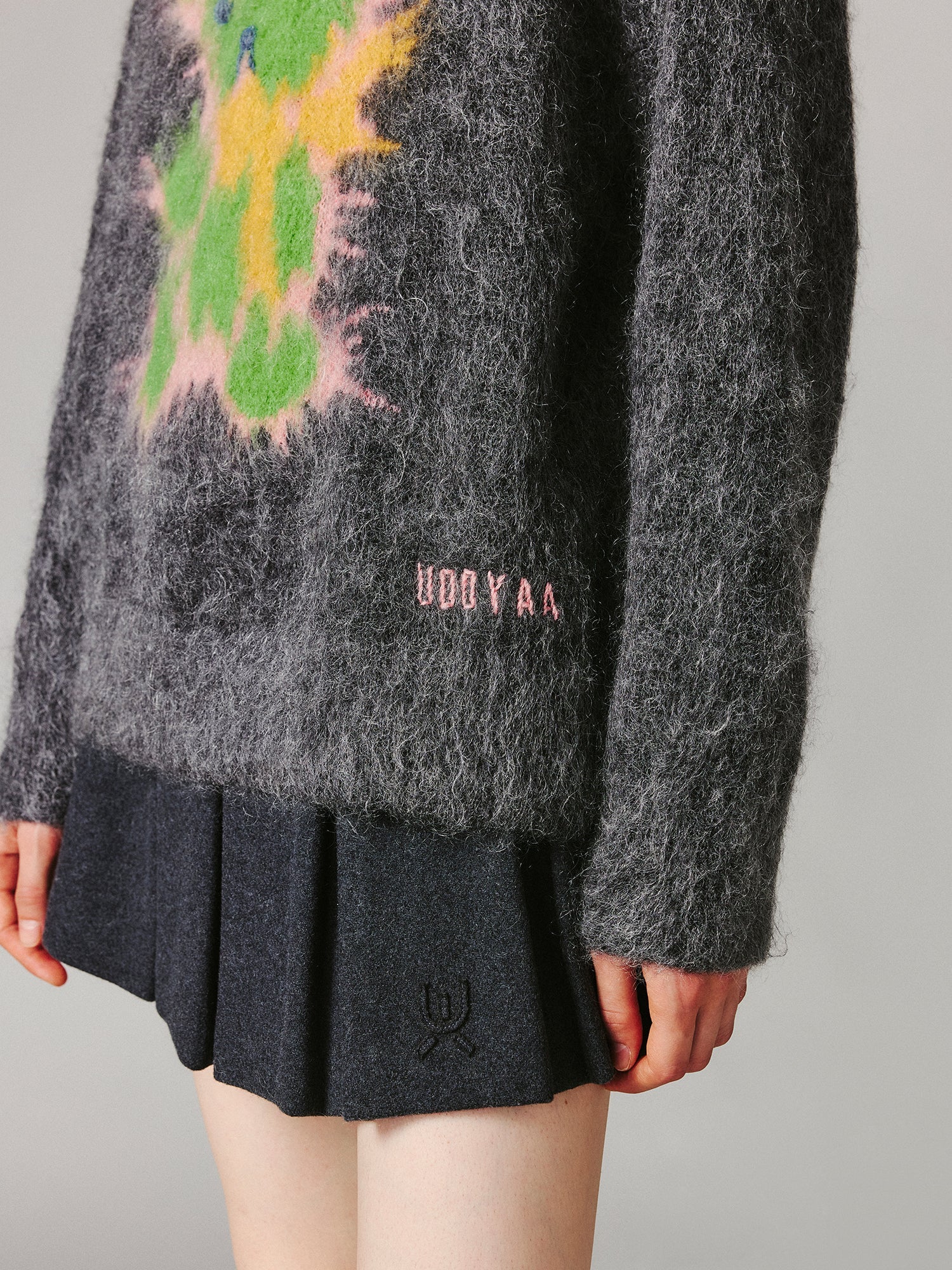 Fluffy bear jacquard sweater