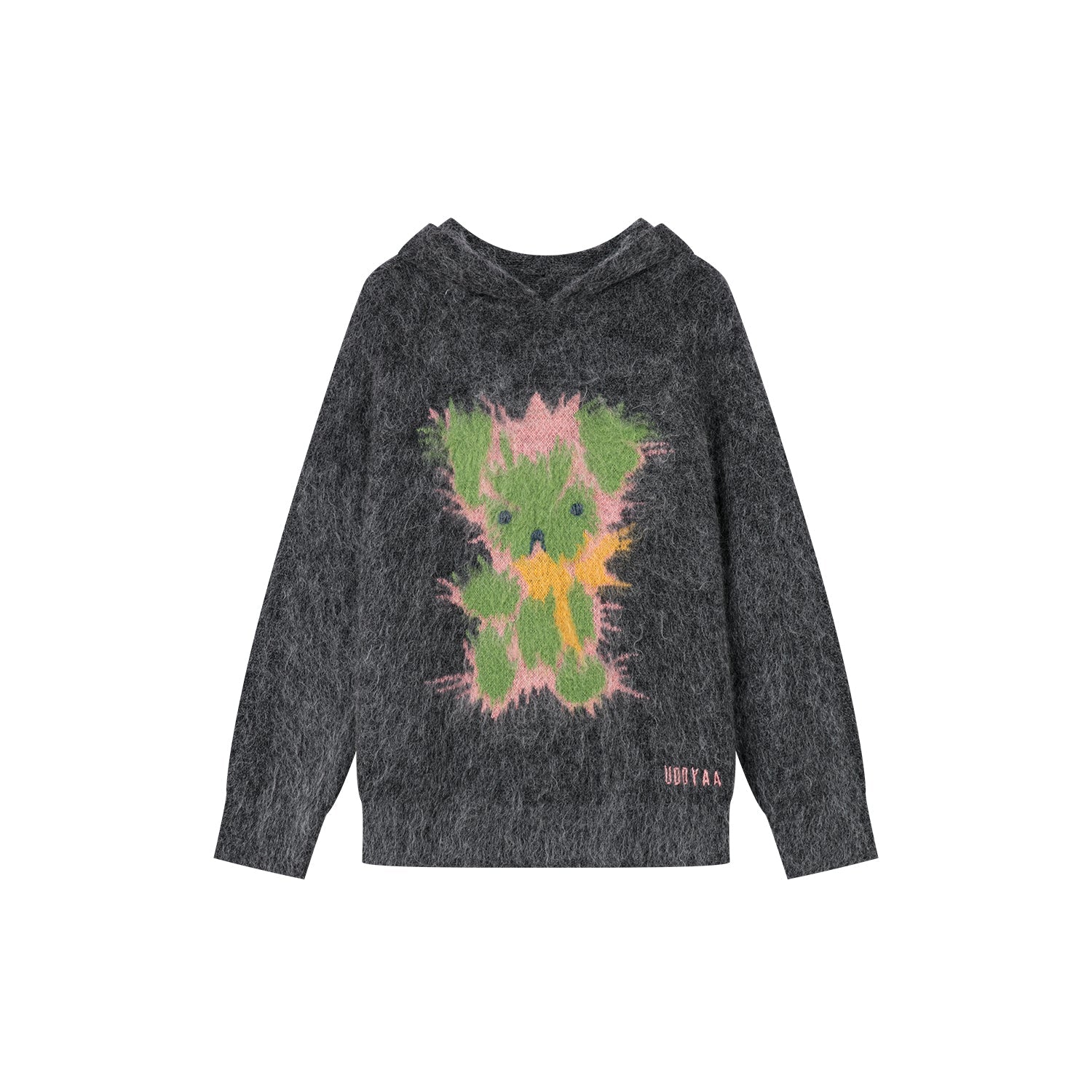 Fluffy bear jacquard sweater