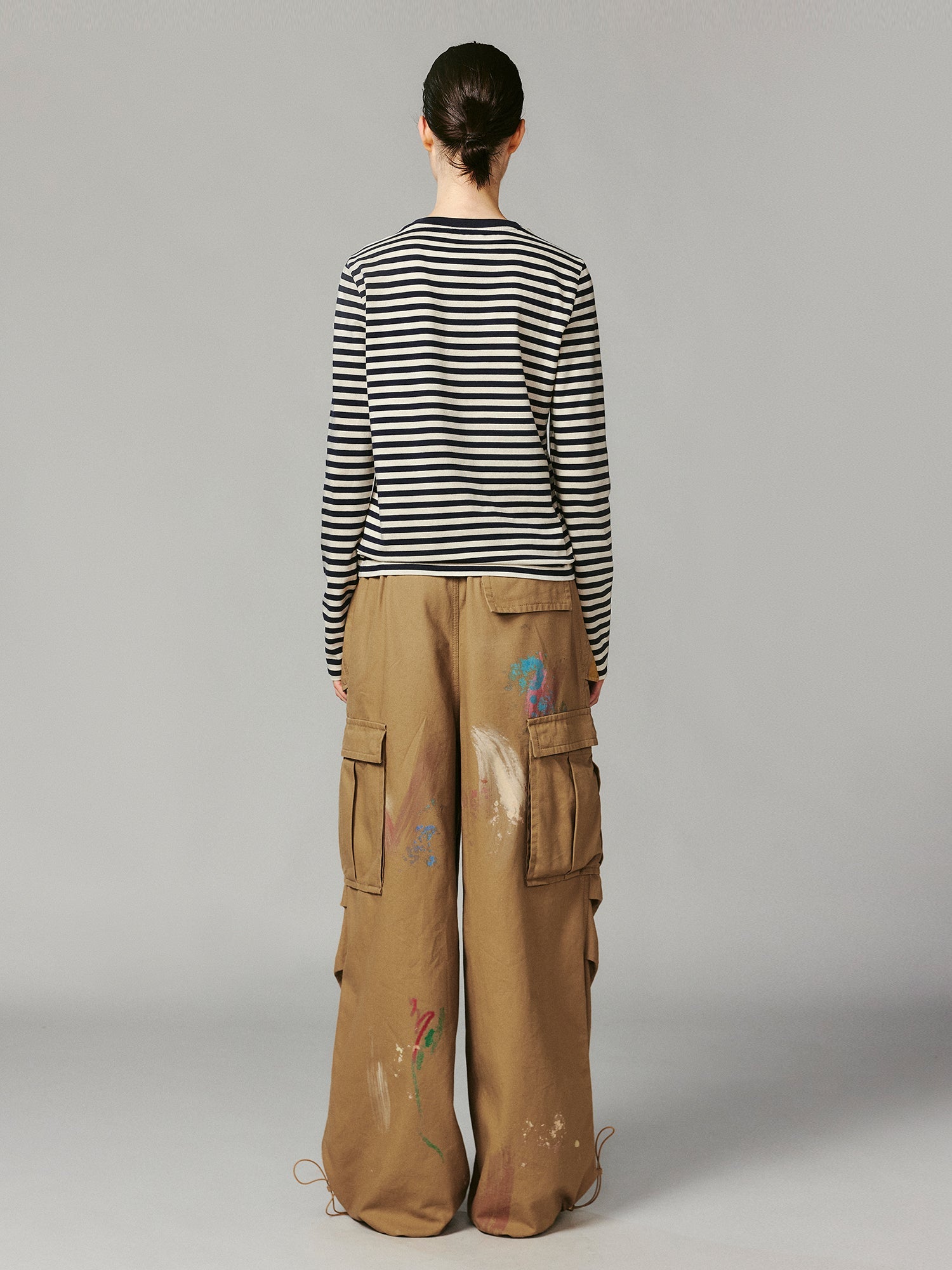 Striped sad face t-shirt