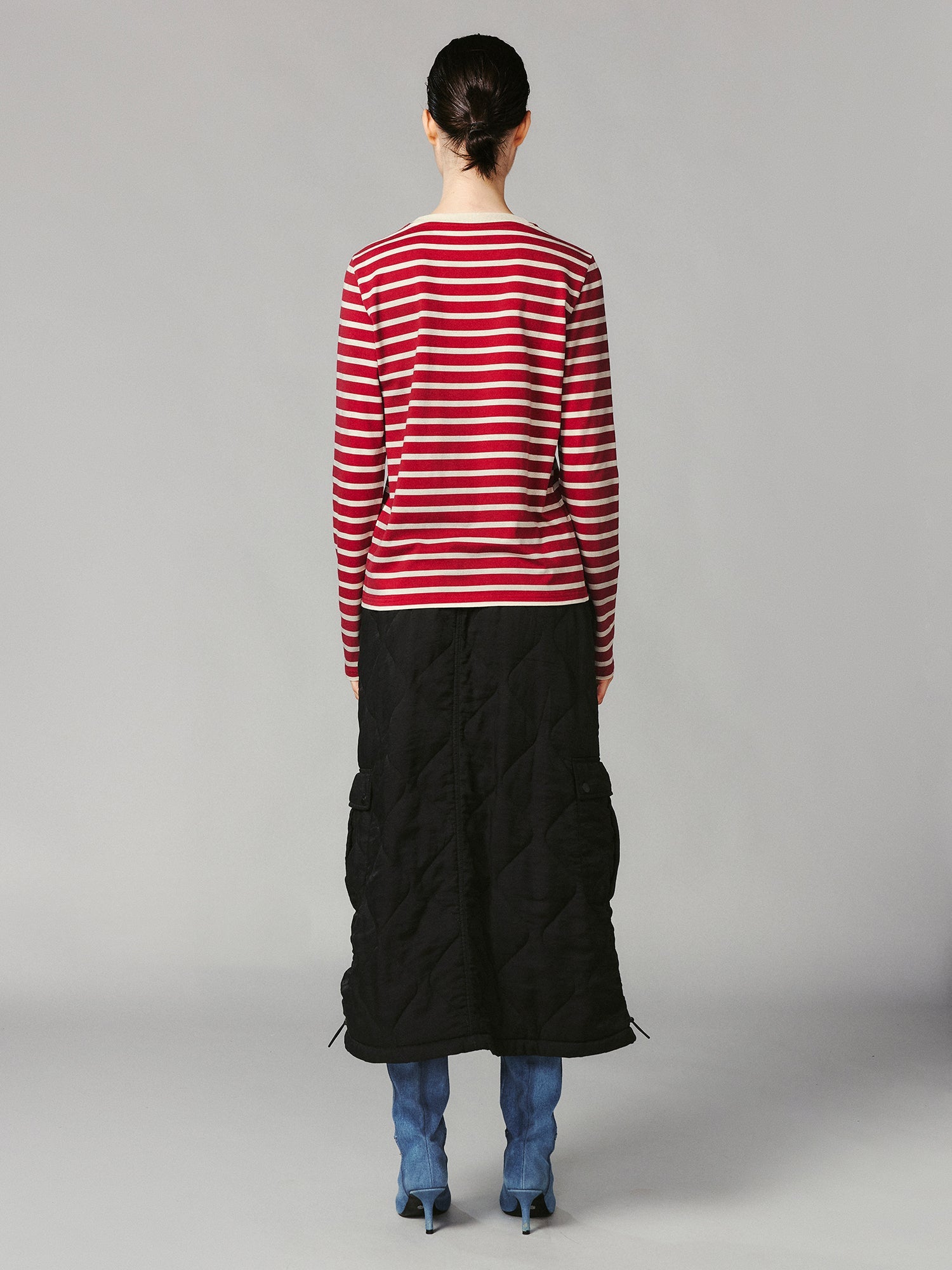 Striped sad face t-shirt