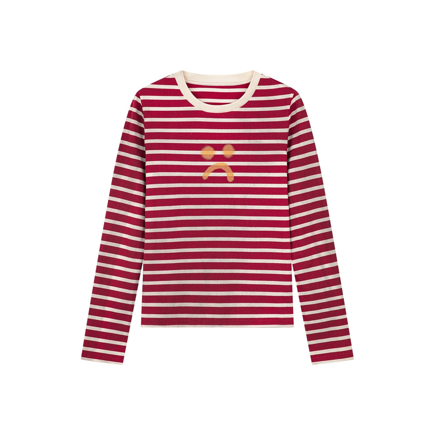 Striped sad face t-shirt