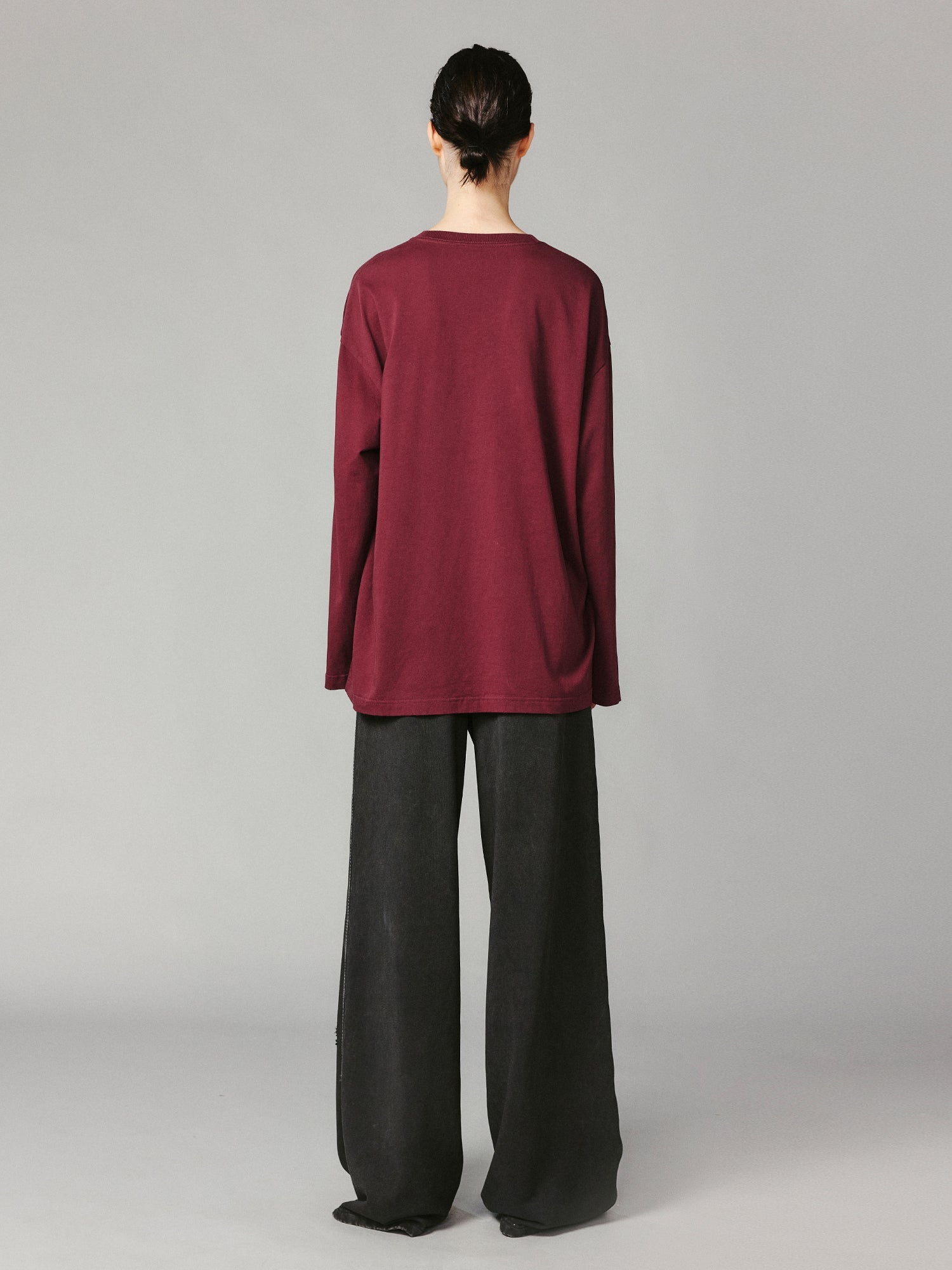 Fluffy dog print long-sleeve T-shirt