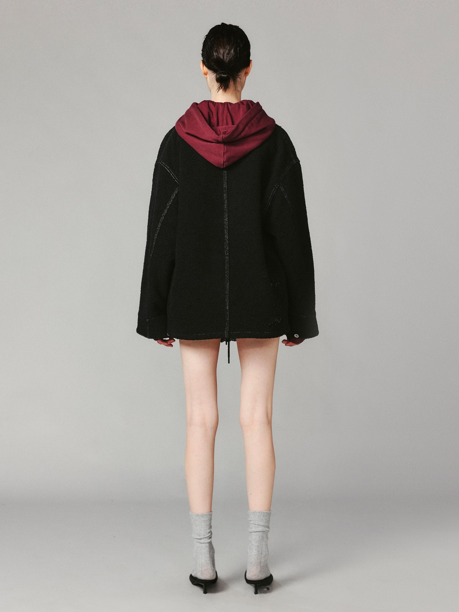 Outline stitch tweed michigan jacket