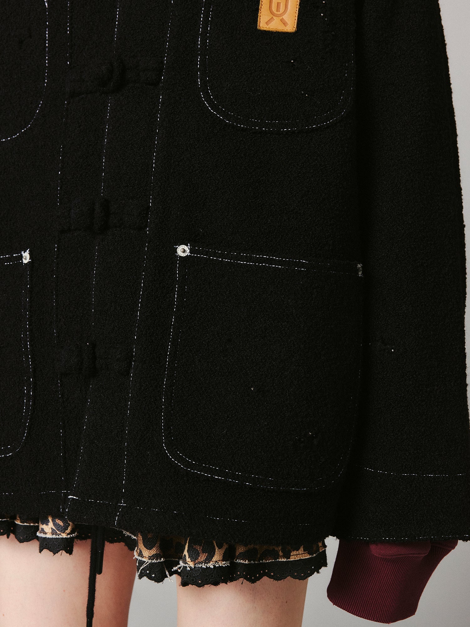 Outline stitch tweed michigan jacket