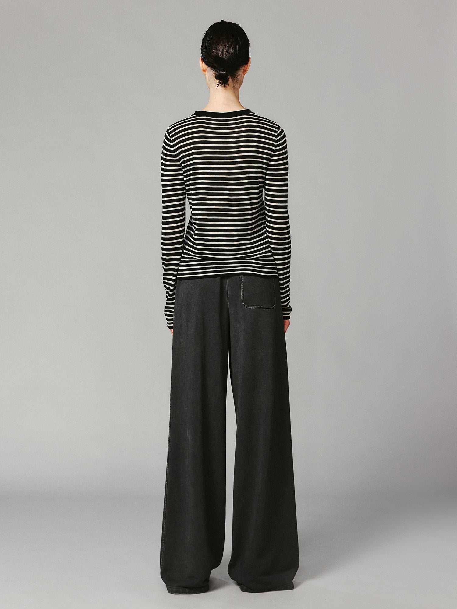 Washed distressed wide-leg sweatpants