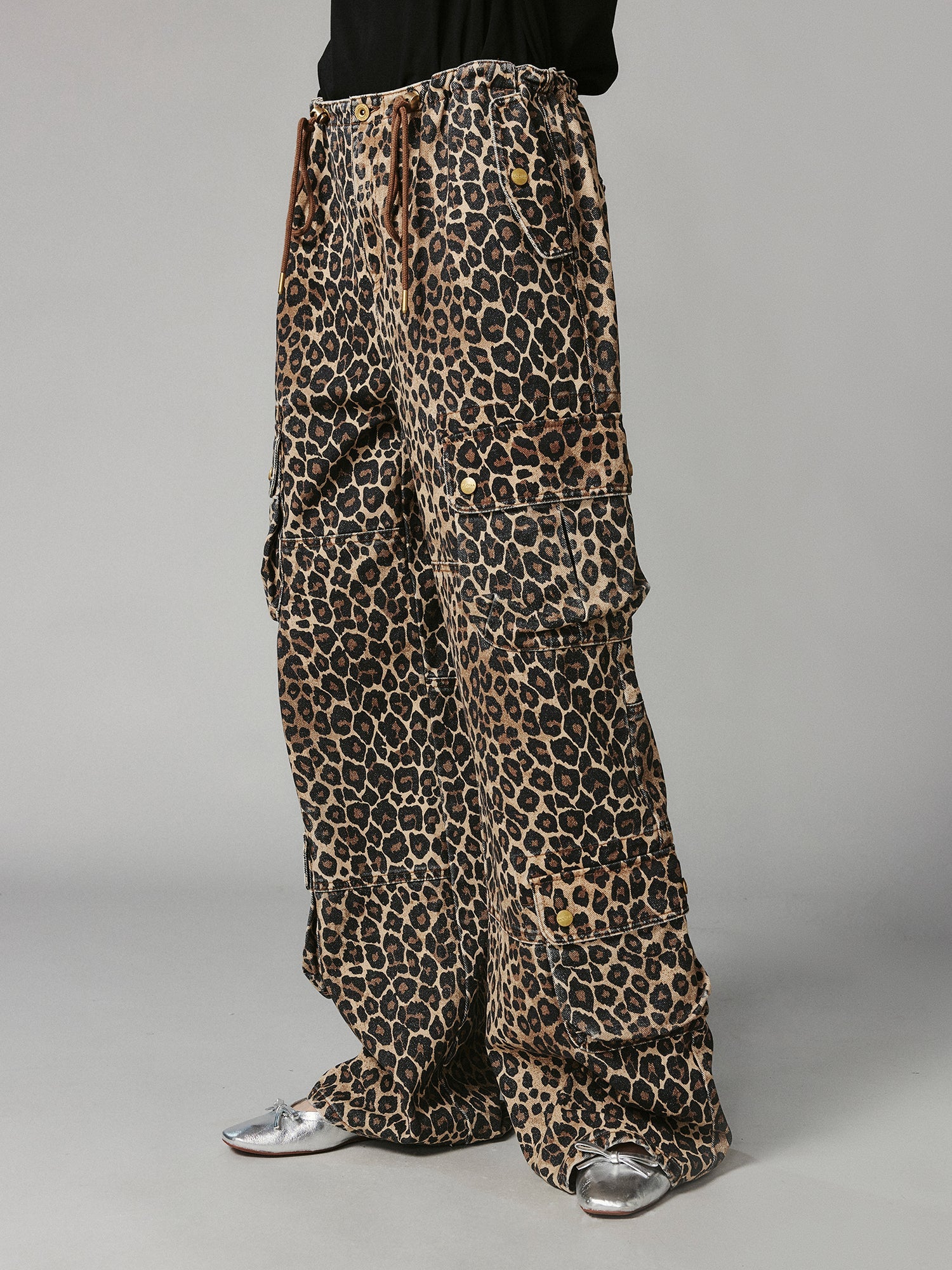 Leopard print cargo pants