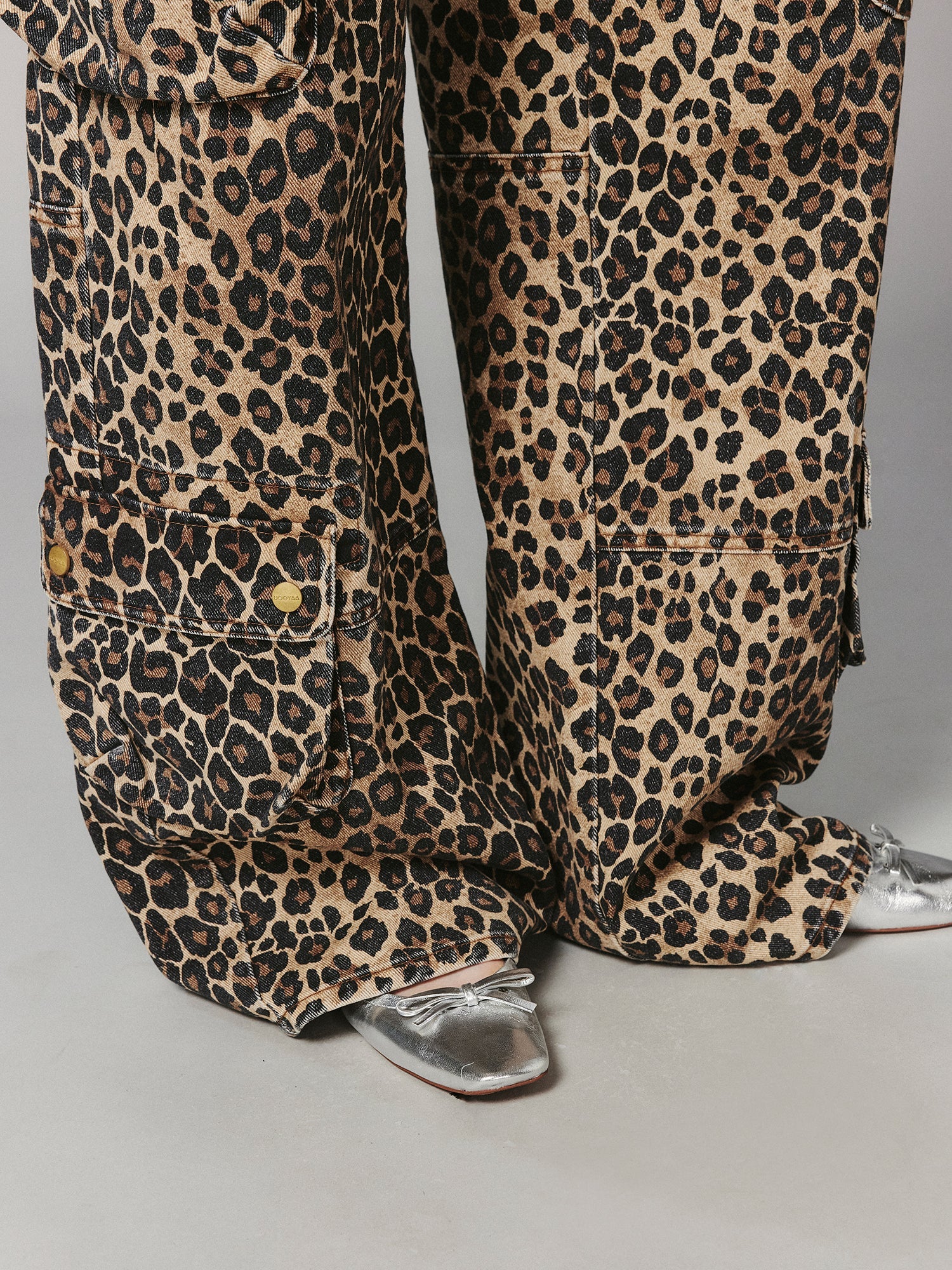 Leopard print cargo pants