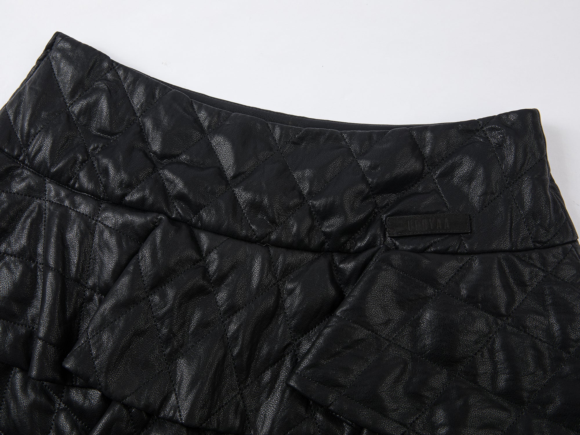 PU ruffle skirt