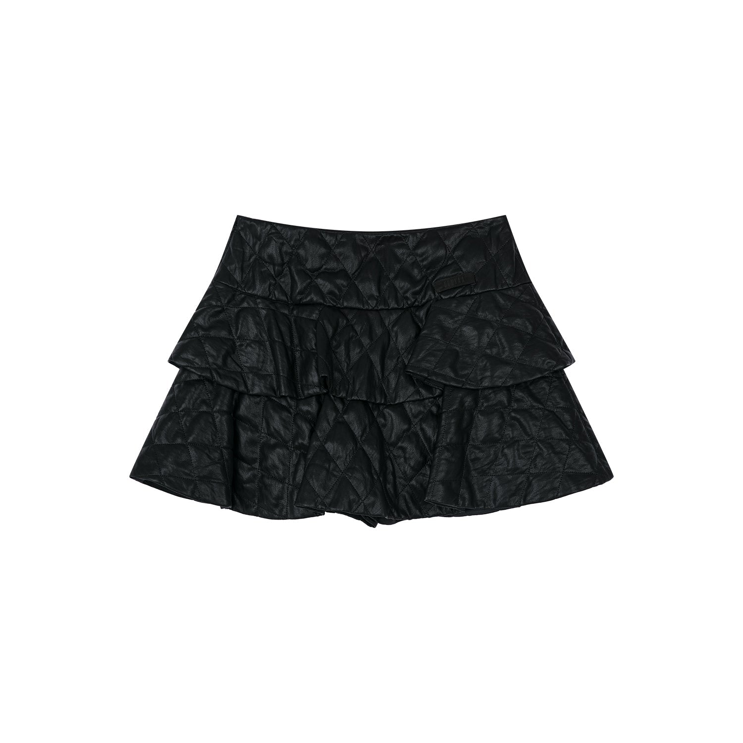 PU ruffle skirt